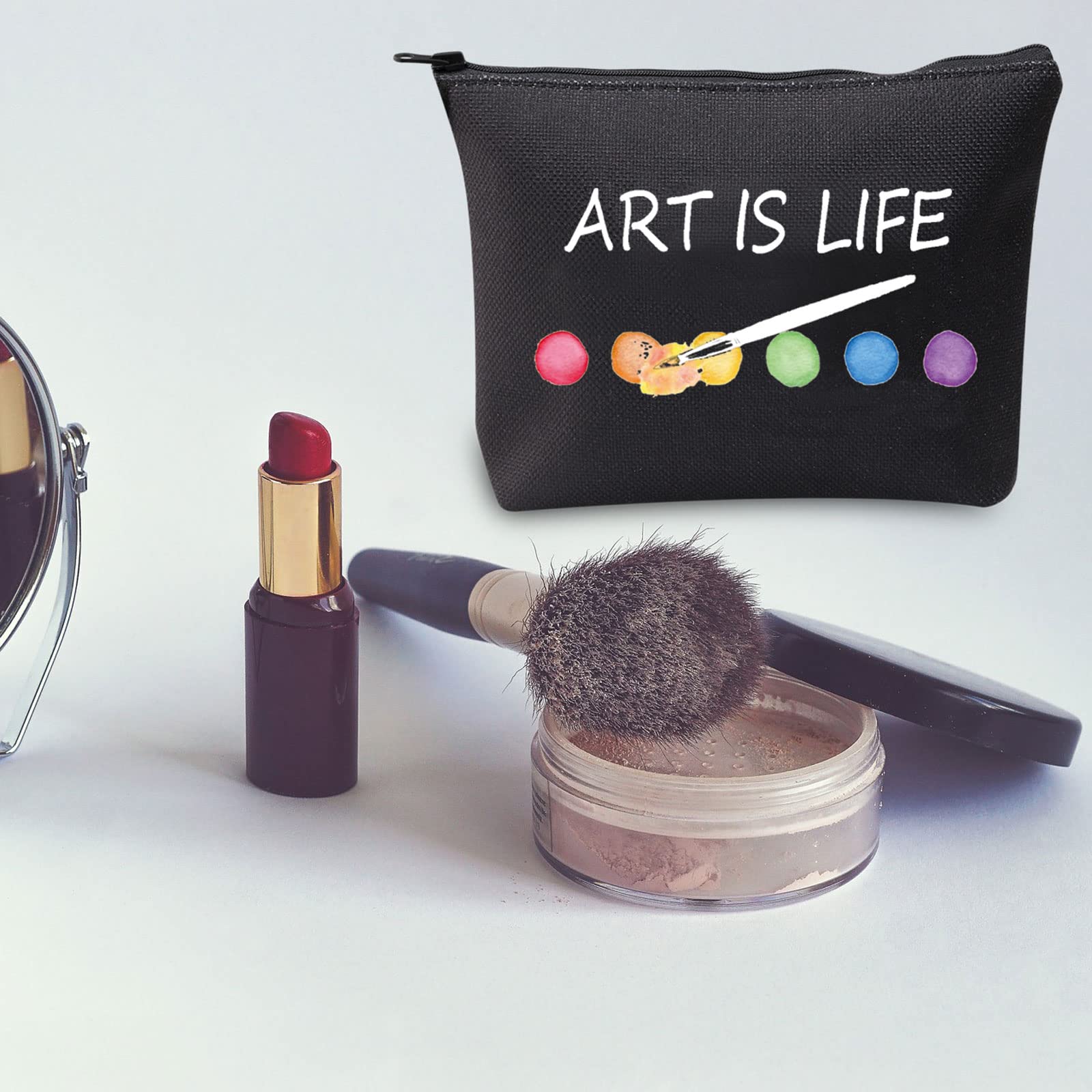 JXGZSO Artist Makeup Bag with Zipper - Paintbrush Organizer Pouch for Women, Art Lovers & Teachers - Perfect Gift for Artists, Cosmetics Storage & Travel Essentials