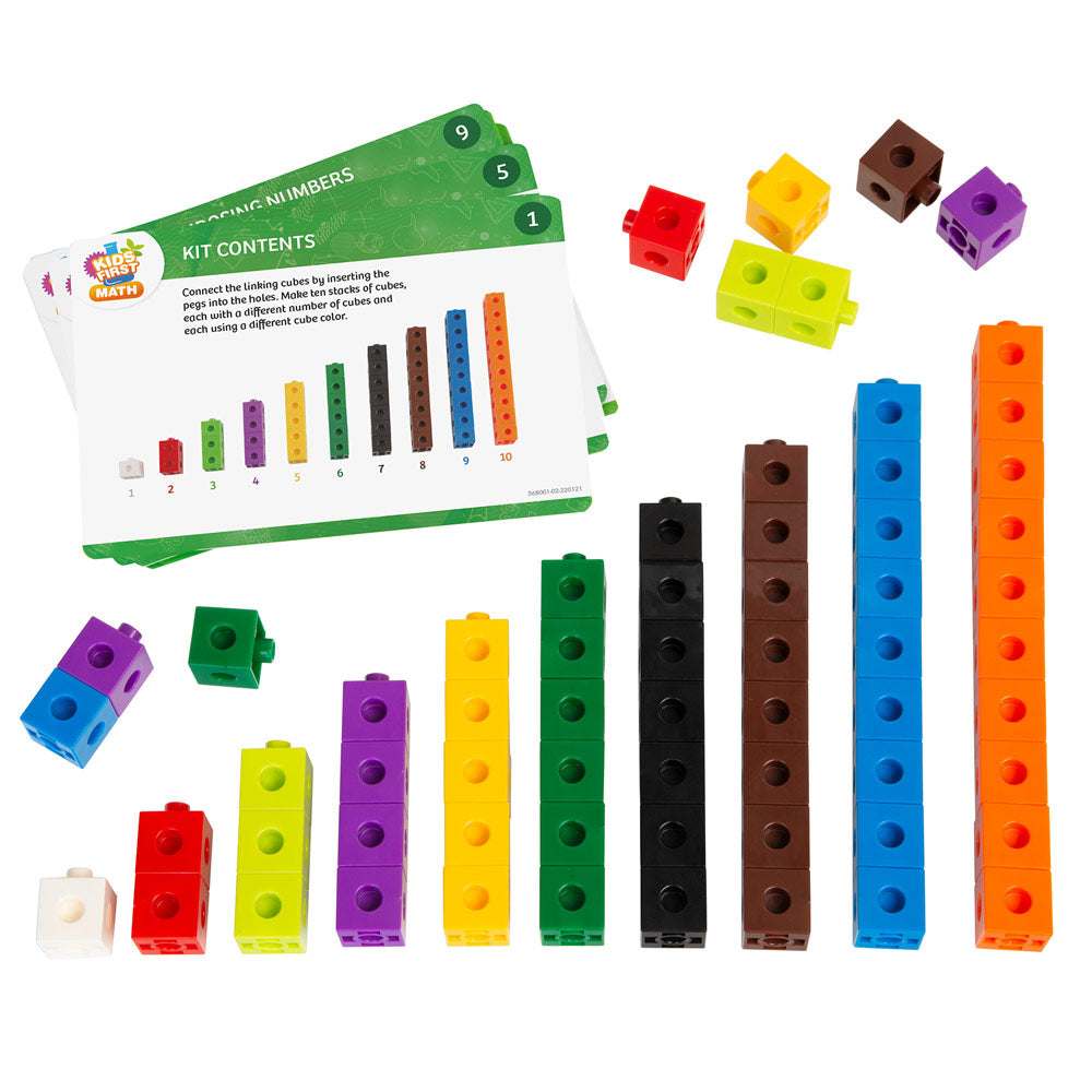 Kids First Math: Educational Linking Cubes Math Kit with Activity Cards for Early Learning & Homeschooling | Perfect for Classroom & Home Use