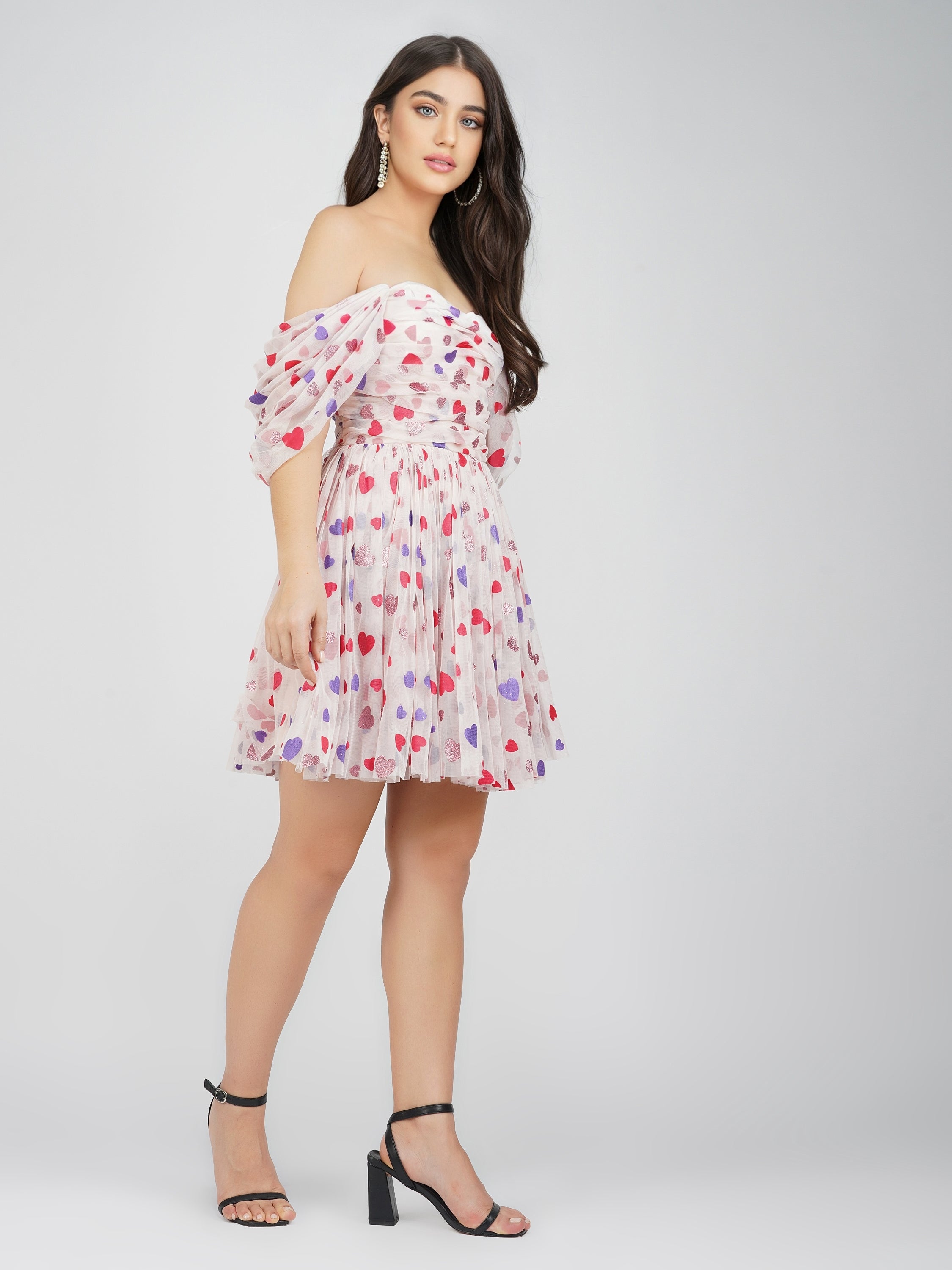 Stylish Sydney Rainbow Heart Mini Dress for Women - Trendy Summer Party Outfit & Casual Date Night Dress