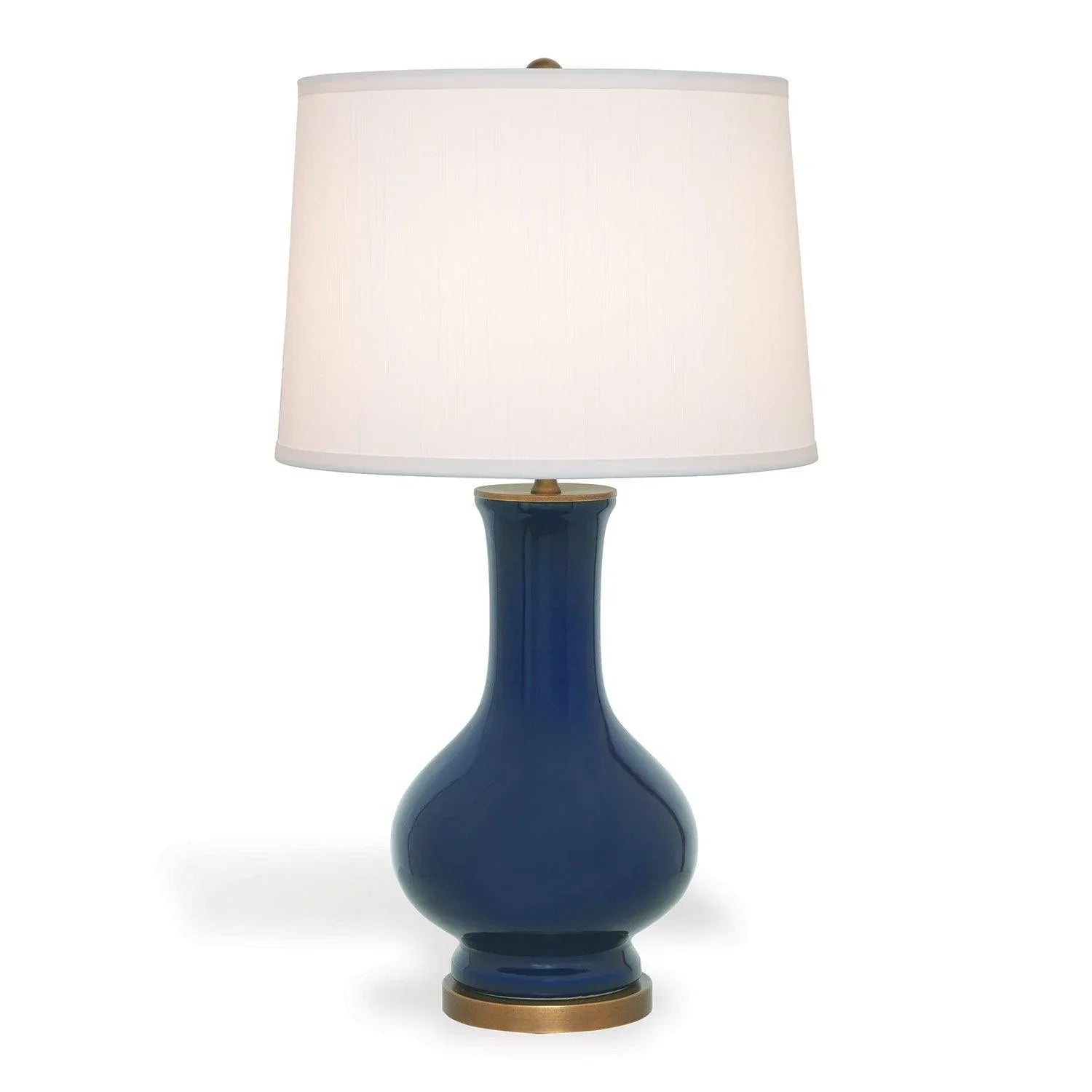 Elegant Blue Table Lamp with Gold Base - Modern Home & Office Decor Lighting for Bedroom, Living Room, or Study