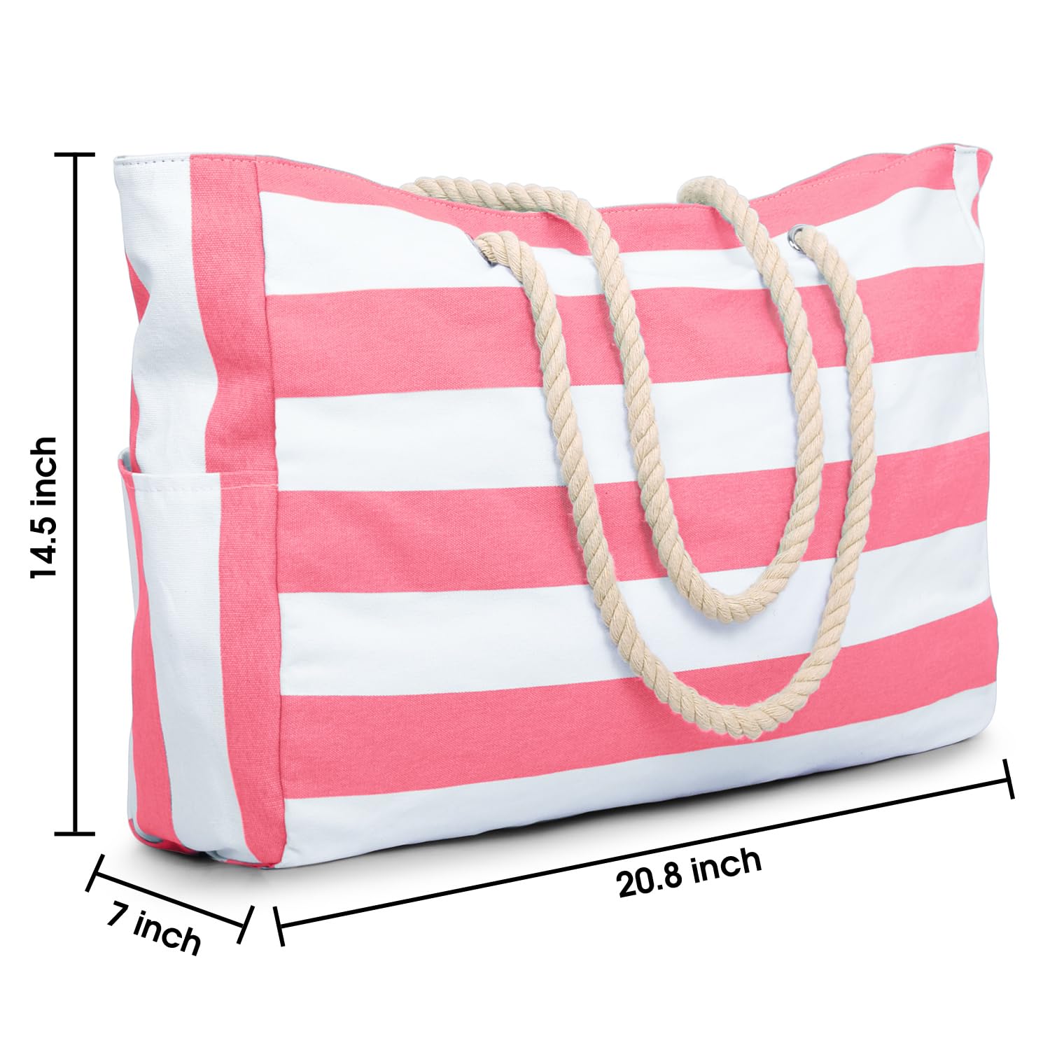 Becokan Large Waterproof Beach Tote Bag for Women - Sandproof Swim Pool Bag with Zipper - Perfect for Beach Vacations, Pool Parties & Summer Travel