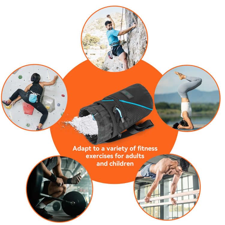Premium Chalk Bag for Rock Climbing & Bouldering - Durable Chalk Bucket with 2 Large Zippered Pockets | Perfect for Indoor Climbing Gyms & Outdoor Adventures