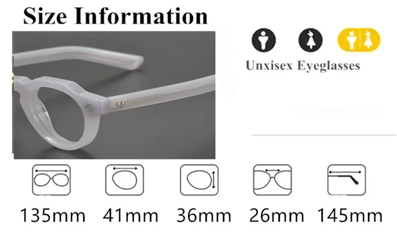 Aimee Unisex Full Rim Flat Top Oval Acetate Eyeglasses 8013 - Stylish Retro Frame for Men & Women - Perfect for Reading, Work, and Fashion Accessories