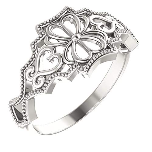 Vintage-Inspired Sterling Silver Ring for Women - Elegant & Timeless Jewelry Gift for Her - Perfect for Weddings, Anniversaries & Special Occasions
