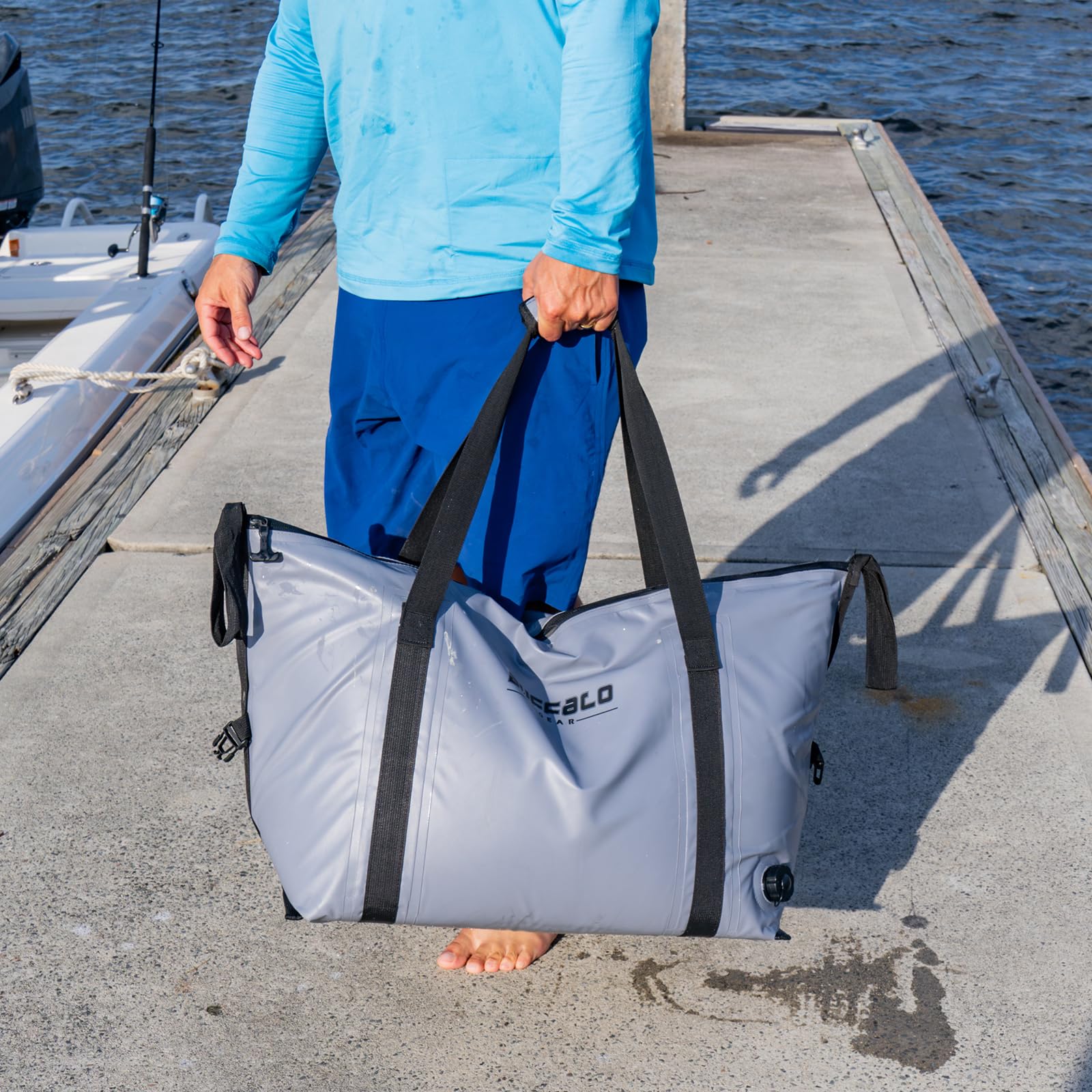 Buffalo Gear Insulated Fish Cooler - 27.5QT & 58QT Waterproof Fishing Kill Bag with Leakproof Flat Bottom | Portable Cooler for Fishing Trips, Camping & Outdoor Adventures