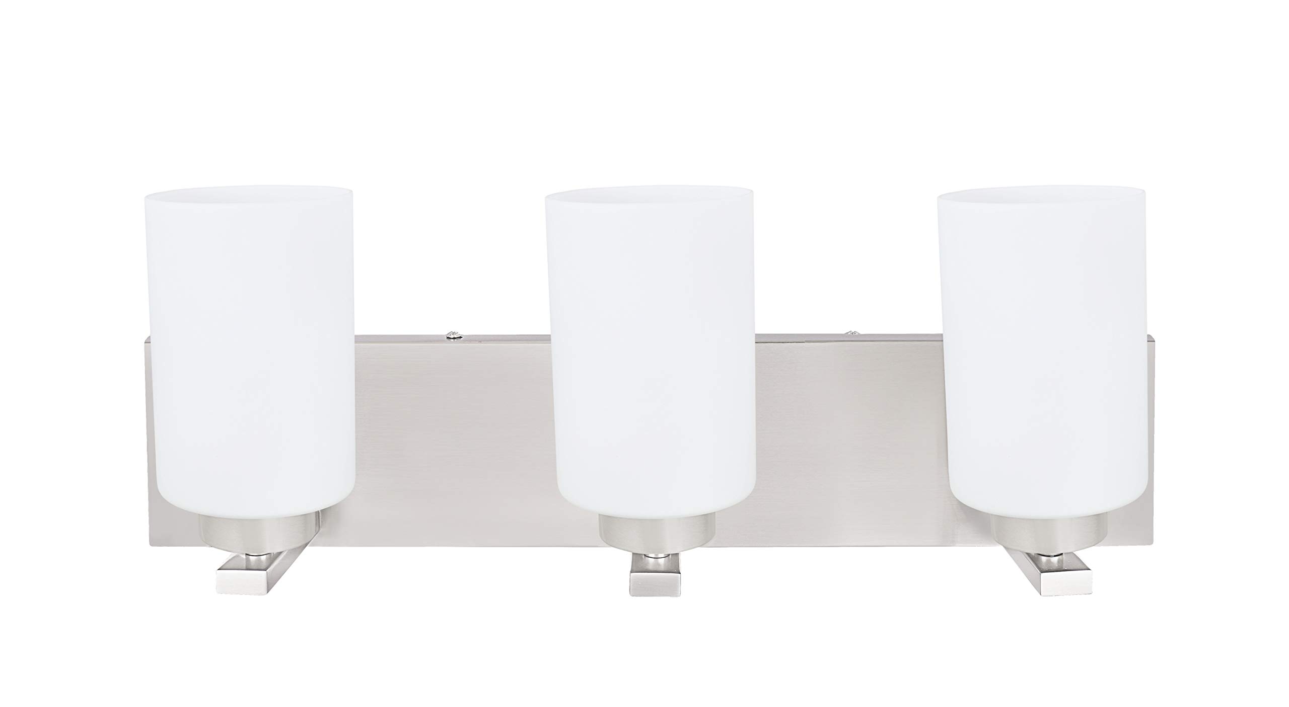Aspen Creative 62220 3-Light Bathroom Vanity Wall Sconce, 22 Inch Wide Transitional Style Satin Nickel Finish - Perfect for Bathroom Mirror Lighting, Powder Room Decor & Modern Home Interior