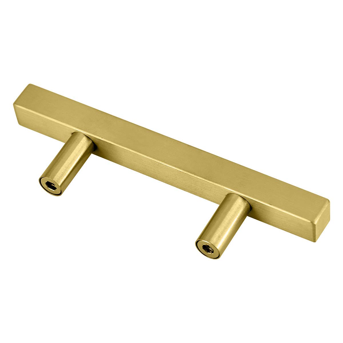 3 Inch Gold Cabinet Handles - Brushed Brass Drawer Pulls for Kitchen & Bathroom - Stainless Steel Dresser Knobs - Perfect for Modern Cabinets, Vanities & Furniture Hardware Upgrade