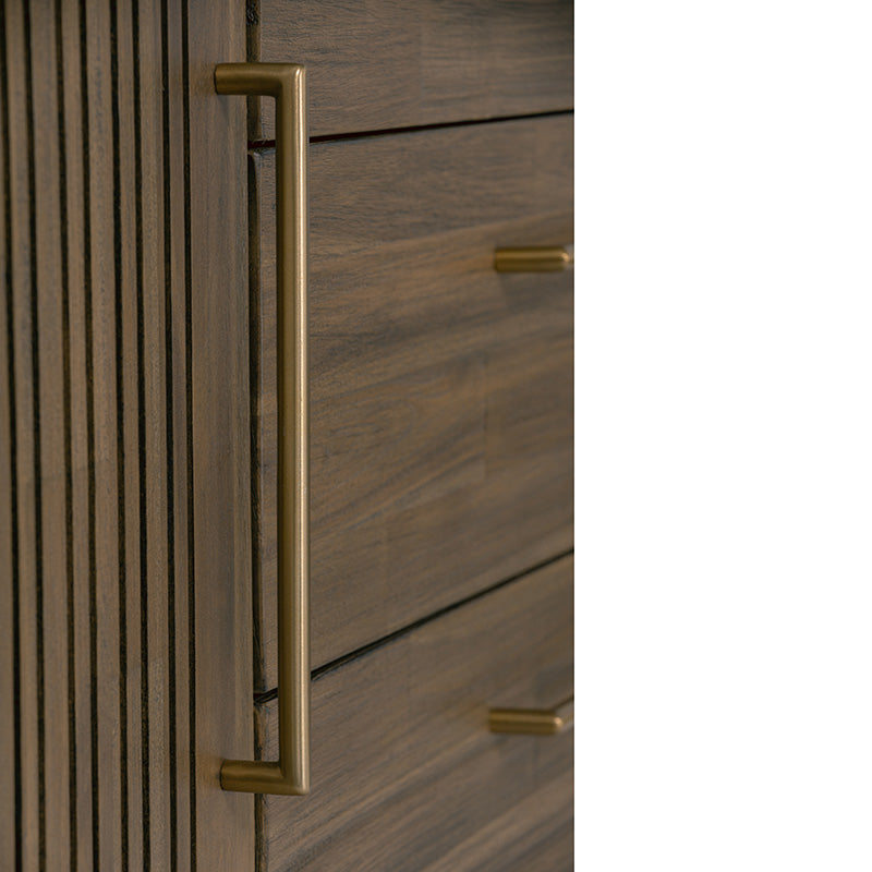 HAMILTON Solid Acacia Wood Sideboard Buffet - 63 Inch Toffee Color Storage Cabinet for Dining Room, Living Room & Entryway