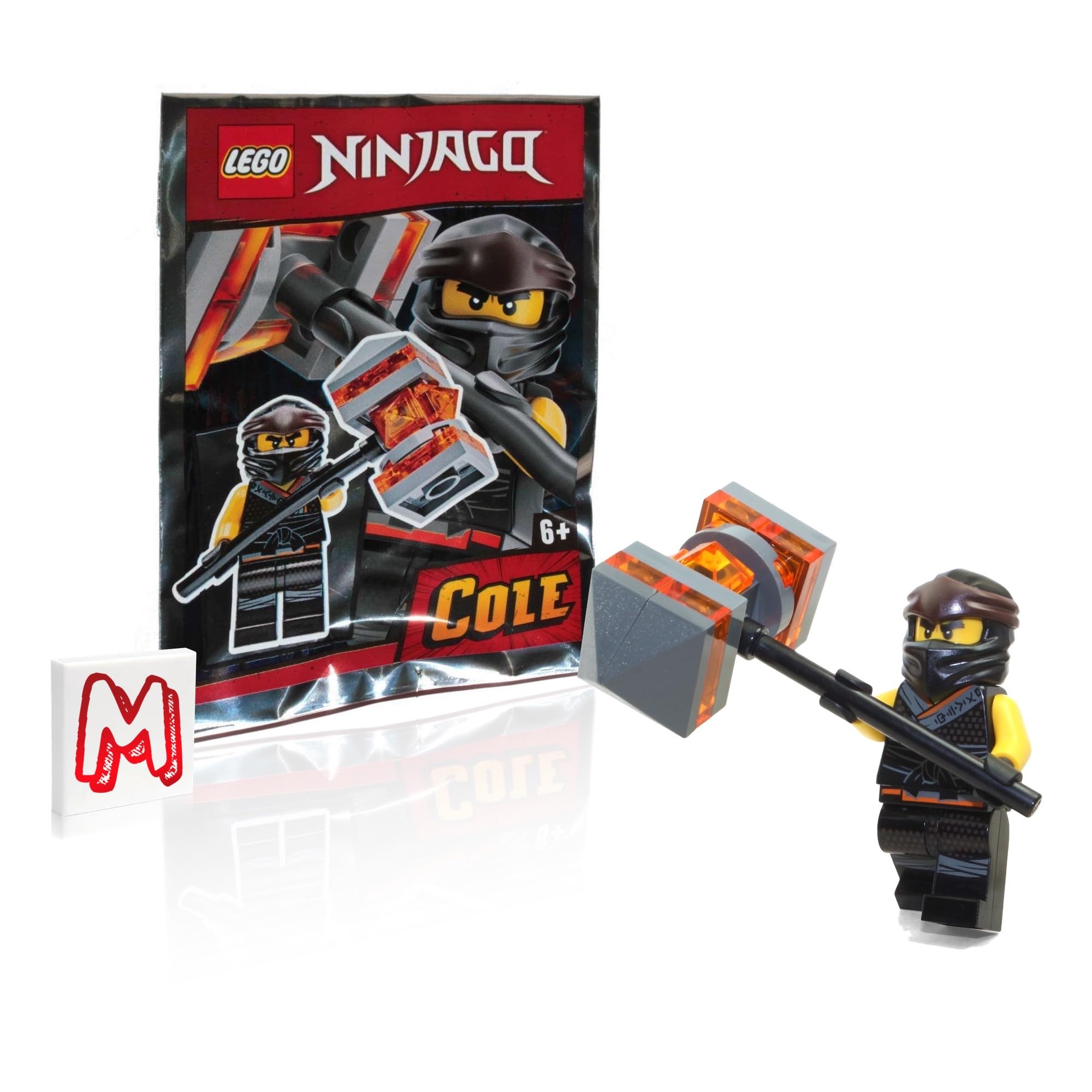 LEGO NINJAGO Legacy Minifigure - Cole in Sons of Garmadon Robe with Boom Hammer | Limited Edition Collectible Foil Pack | Perfect for Ninjago Fans, Action Figure Collectors & Gift Giving