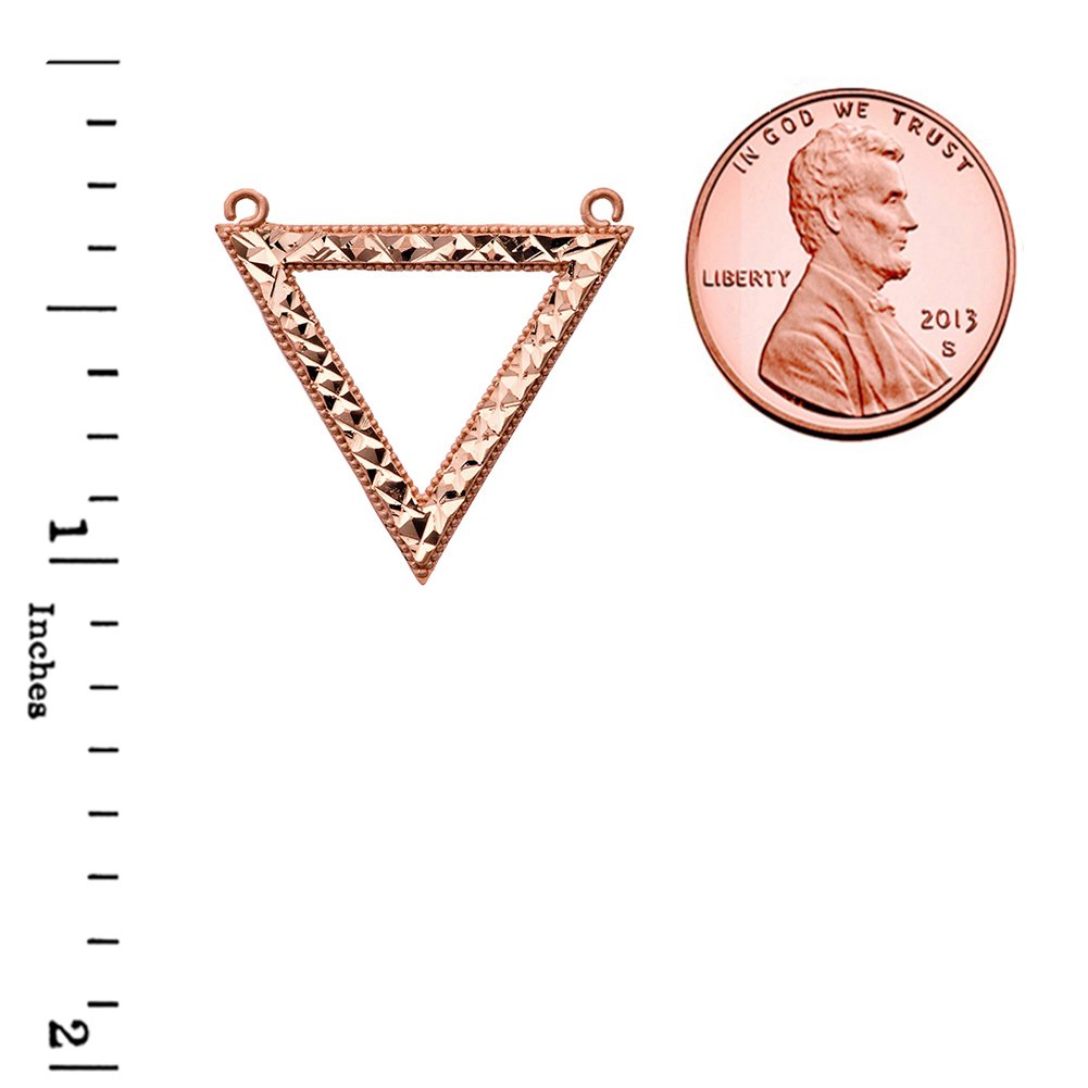14K Rose Gold Triangle Cut-Out Charm Necklace with Chain - Elegant Layering Piece for Everyday Wear & Special Occasions