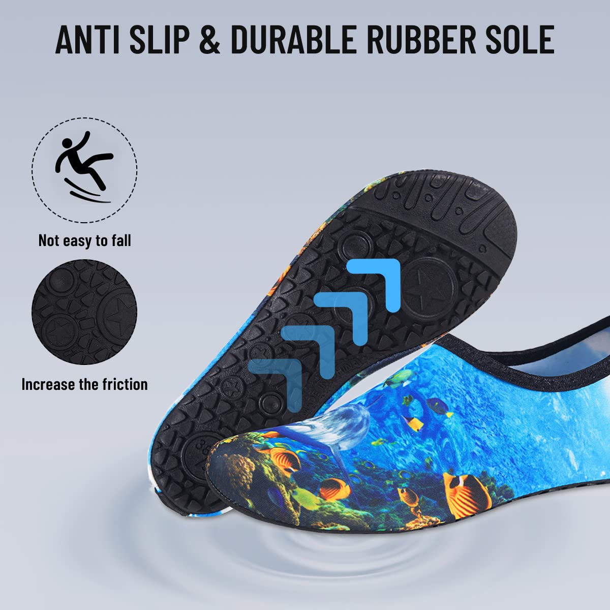Men's & Women's Quick-Dry Water Shoes - Barefoot Beach Pool Shoes for Surfing, Swimming & Water Sports | Aqua Yoga Socks for Beach, Pool & Outdoor Activities