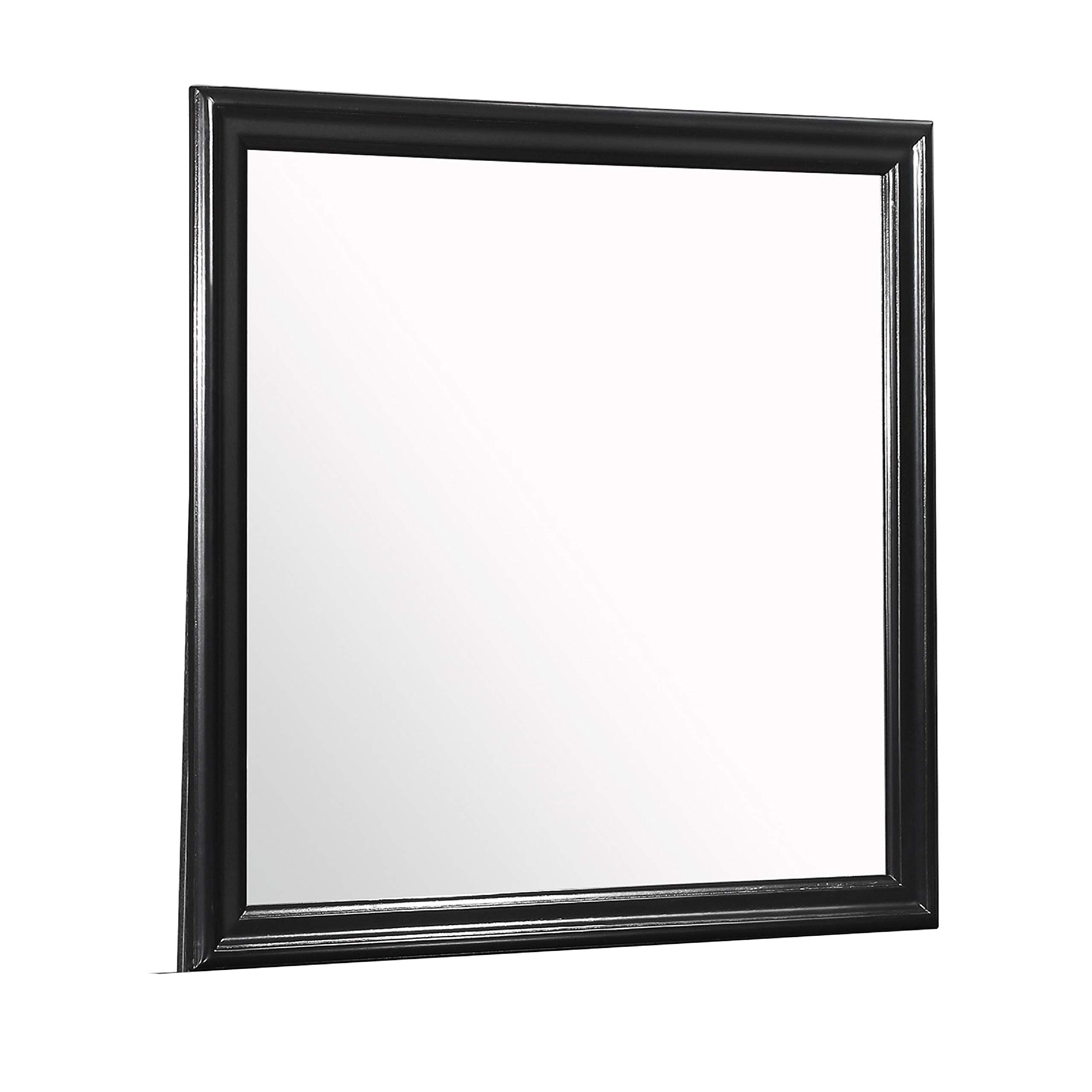 Benjara Black Rectangular Wooden Frame Dresser Mirror - Elegant Home Decor for Bedroom & Vanity | Perfect for Makeup, Dressing & Home Staging