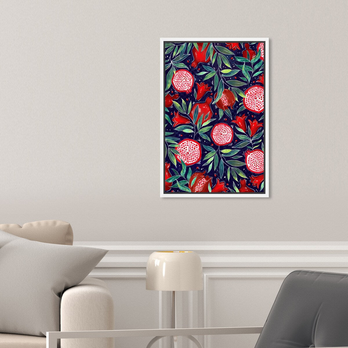 Blooming Tropical Flowers Framed Canvas Wall Art - White Lodge & Cabin Decor for Kitchen, Living Room, Bedroom | Nature-Inspired Home Decor