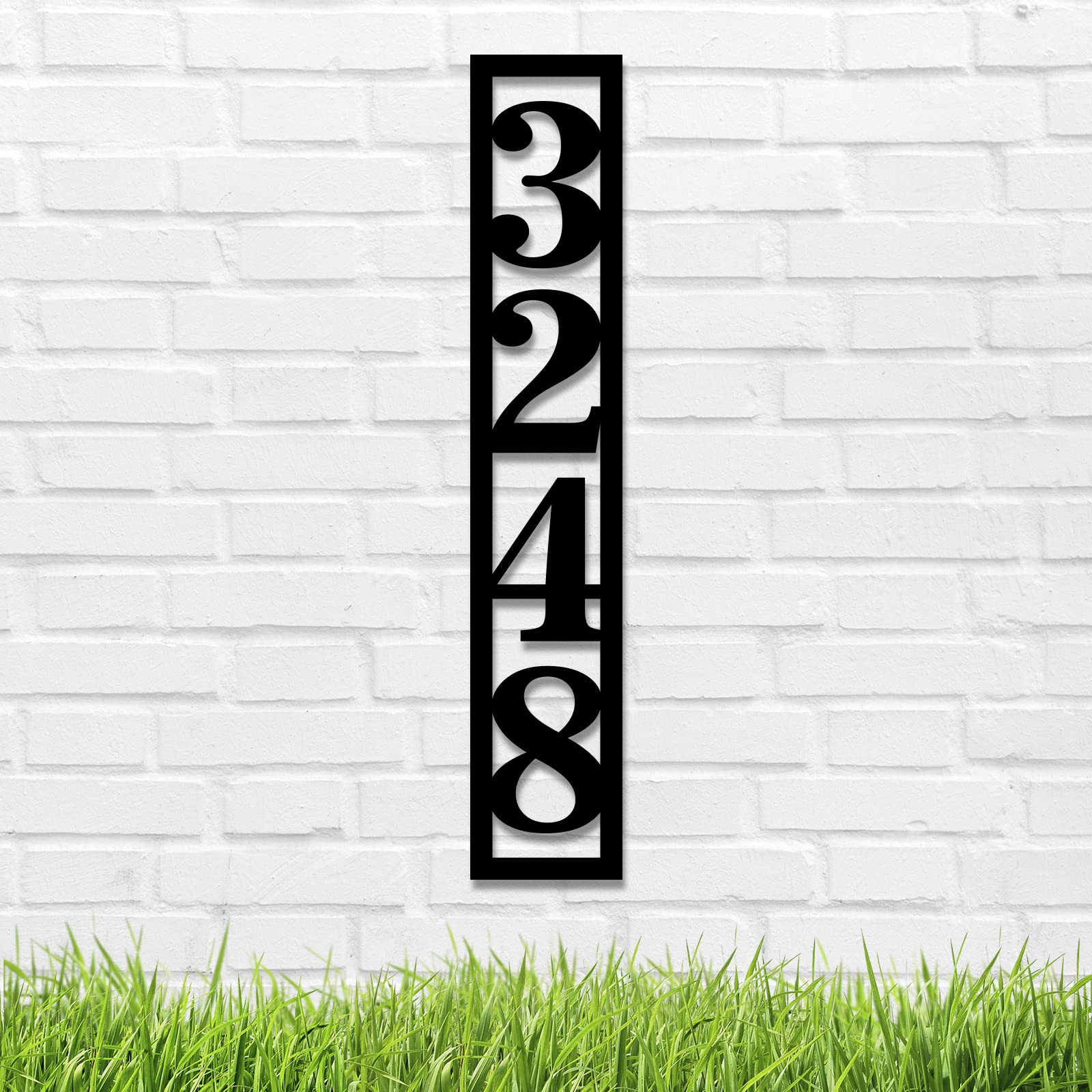 Modern Vertical Metal Address Plaques for Outside - Durable House Numbers for Homes & Mailboxes - Perfect for Front Door, Porch, or Garden Display