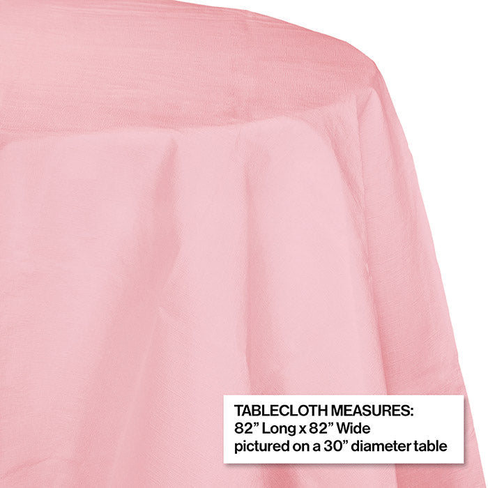 12-Pack Bulk Classic Pink Round Paper Table Covers - 82 Inch Disposable Party Tablecloths for Birthday, Wedding & Holiday Decorations