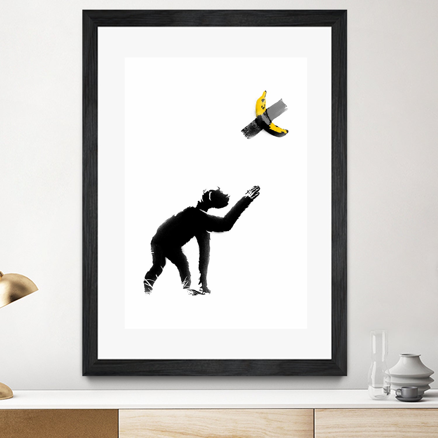 Funny Chimpanzee and Banana Taped Together - Novelty Gift for Animal Lovers, Office Prank, or Party Decoration