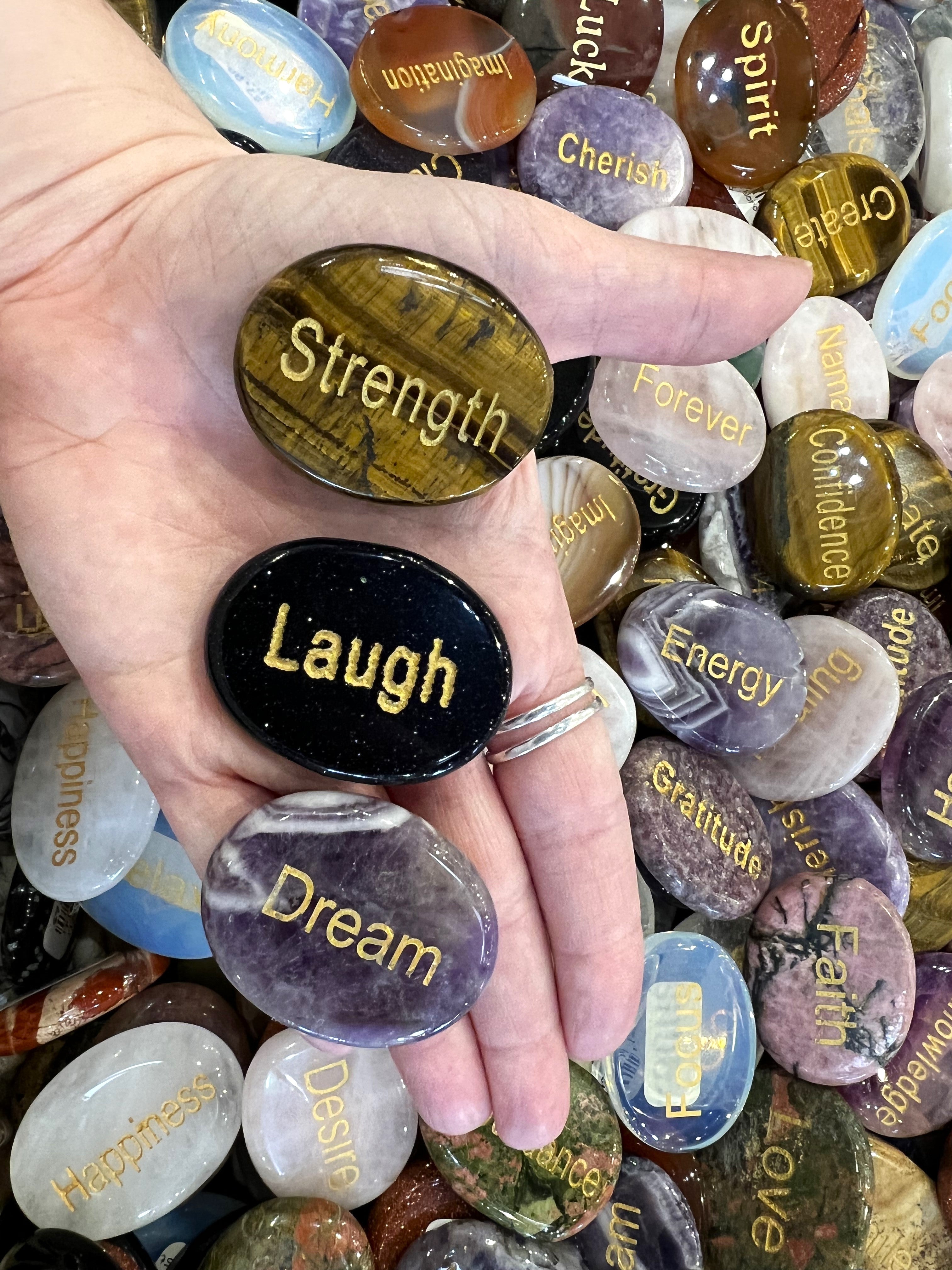 Personalized Engraved Word Stones - Inspirational Gift for Home Decor, Wedding, Anniversary & Special Occasions | Perfect for Meditation, Yoga & Mindfulness