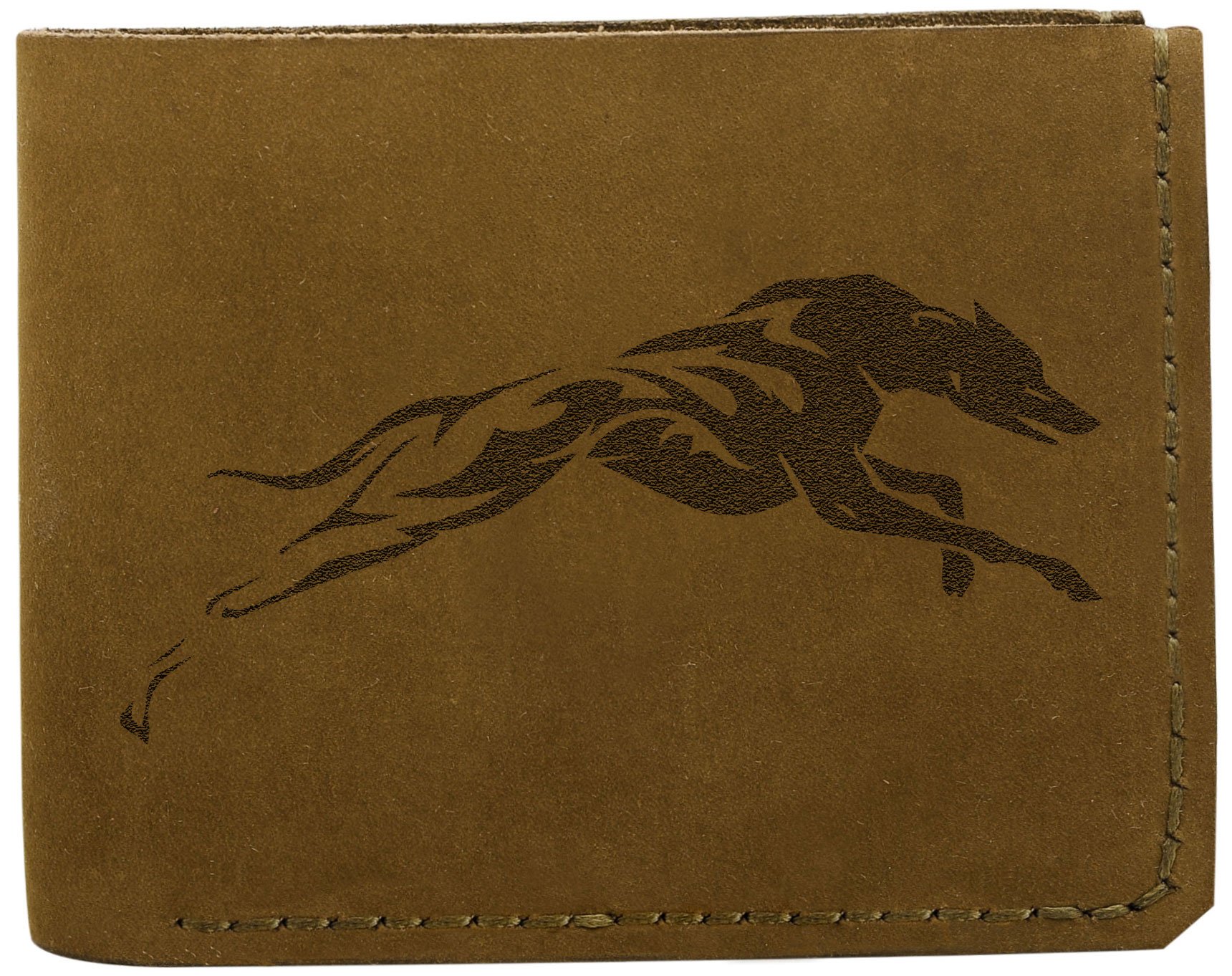 Genuine Leather Men's Wallet - Handmade Cheetah Print Abstract Design - RFID Blocking Slim Bifold Wallet for Everyday Use & Travel
