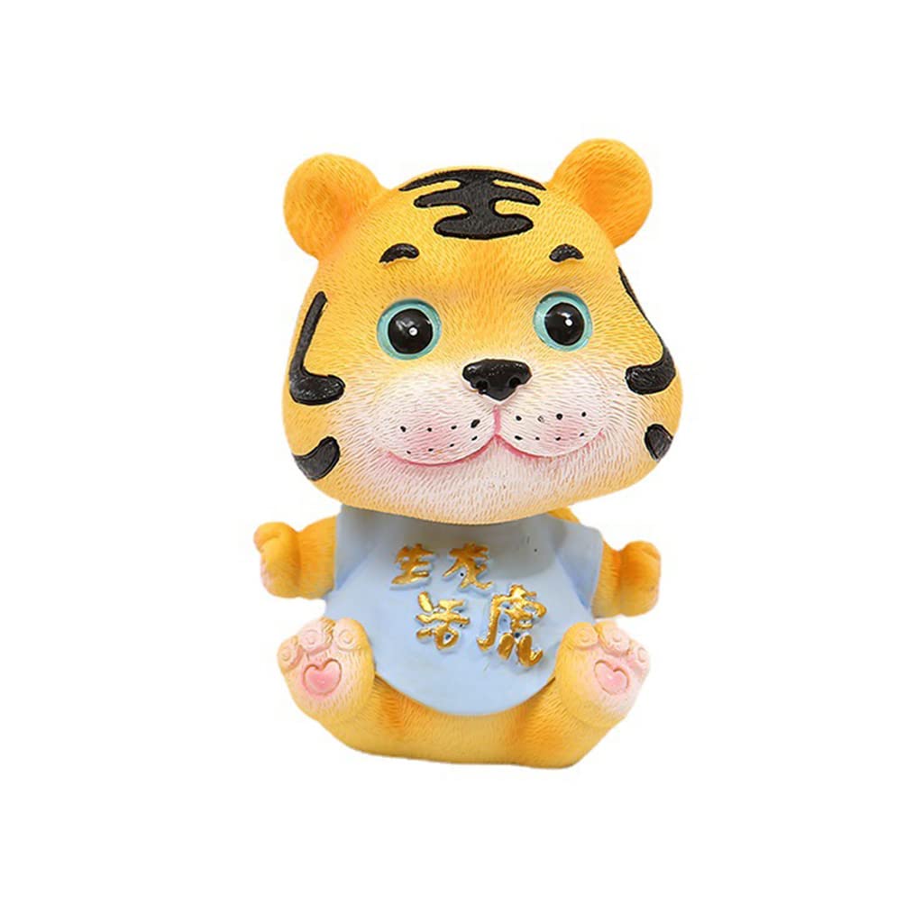 QUQUTWO Tiger Shaking Head Toy - Cute Nodding Animal Figurine for Home Decor, Bedroom, Dorm, Car Dashboard & Office Desk | Perfect Gift for Animal Lovers & Home Decoration Enthusiasts