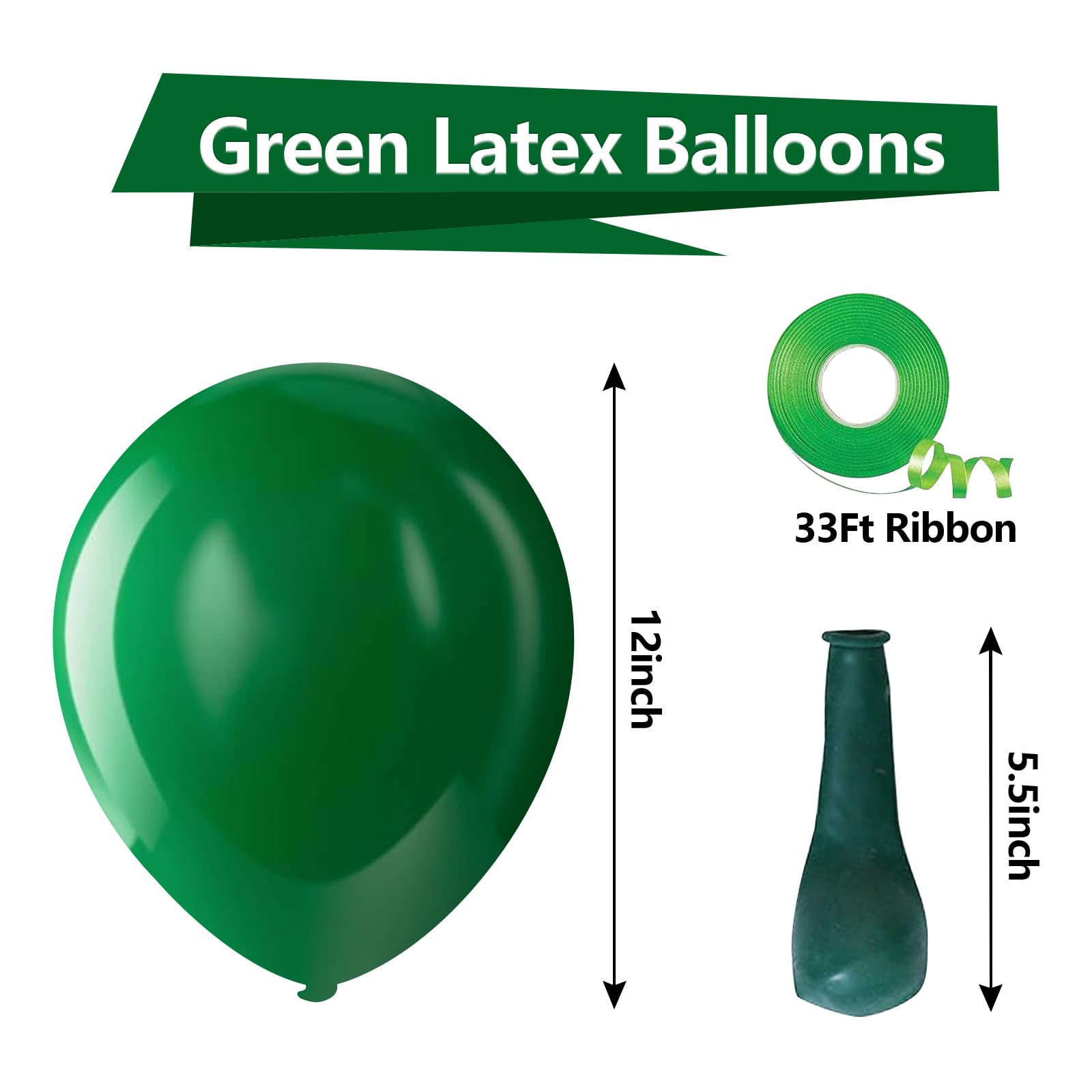 Bezente 100-Pack 12 Inch Dark Green Latex Balloons - Premium Round Helium Party Balloons for Wedding, Graduation, Anniversary & Birthday Decorations - Perfect for Backdrop, Ceiling & Outdoor Party Scenes