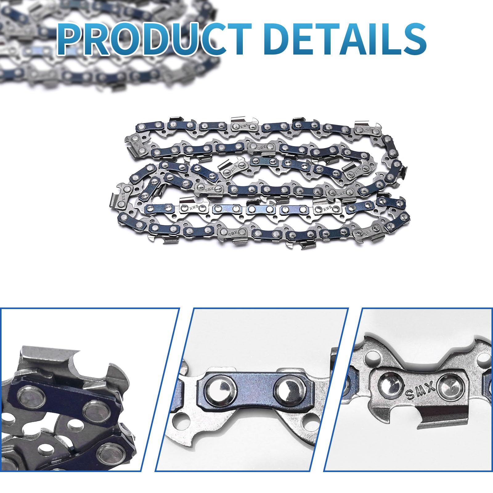 Vkinman 4-Pack 14-Inch Chainsaw Chains - 3/8