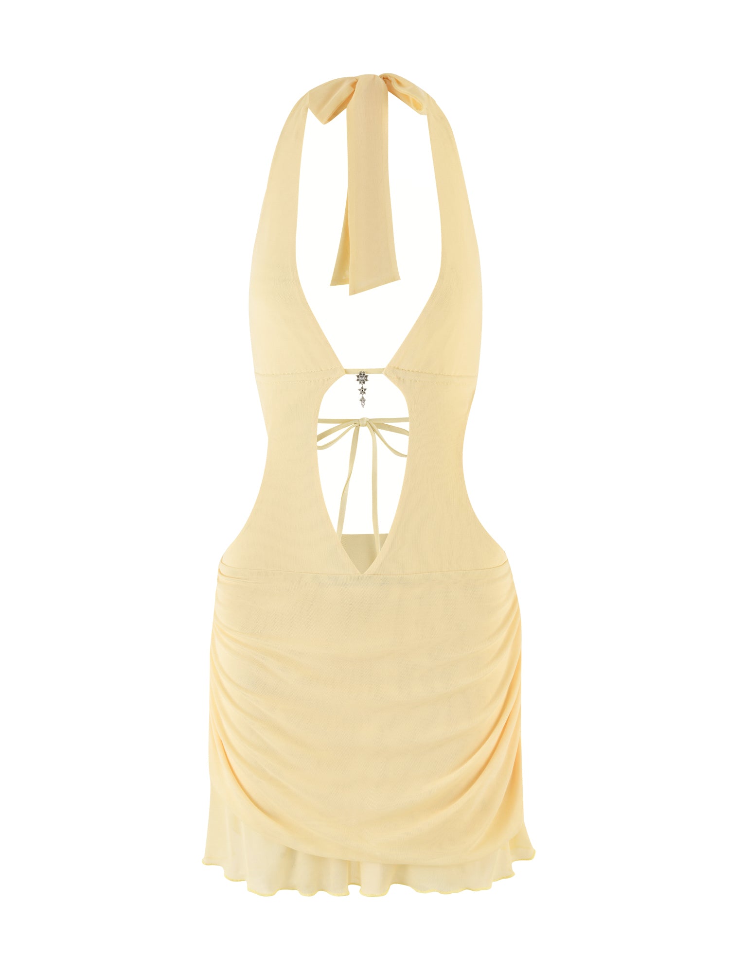 Esha Mini Dress in Yellow Lemon - Flowy Summer Dress for Women, Perfect for Beach, Party & Casual Wear