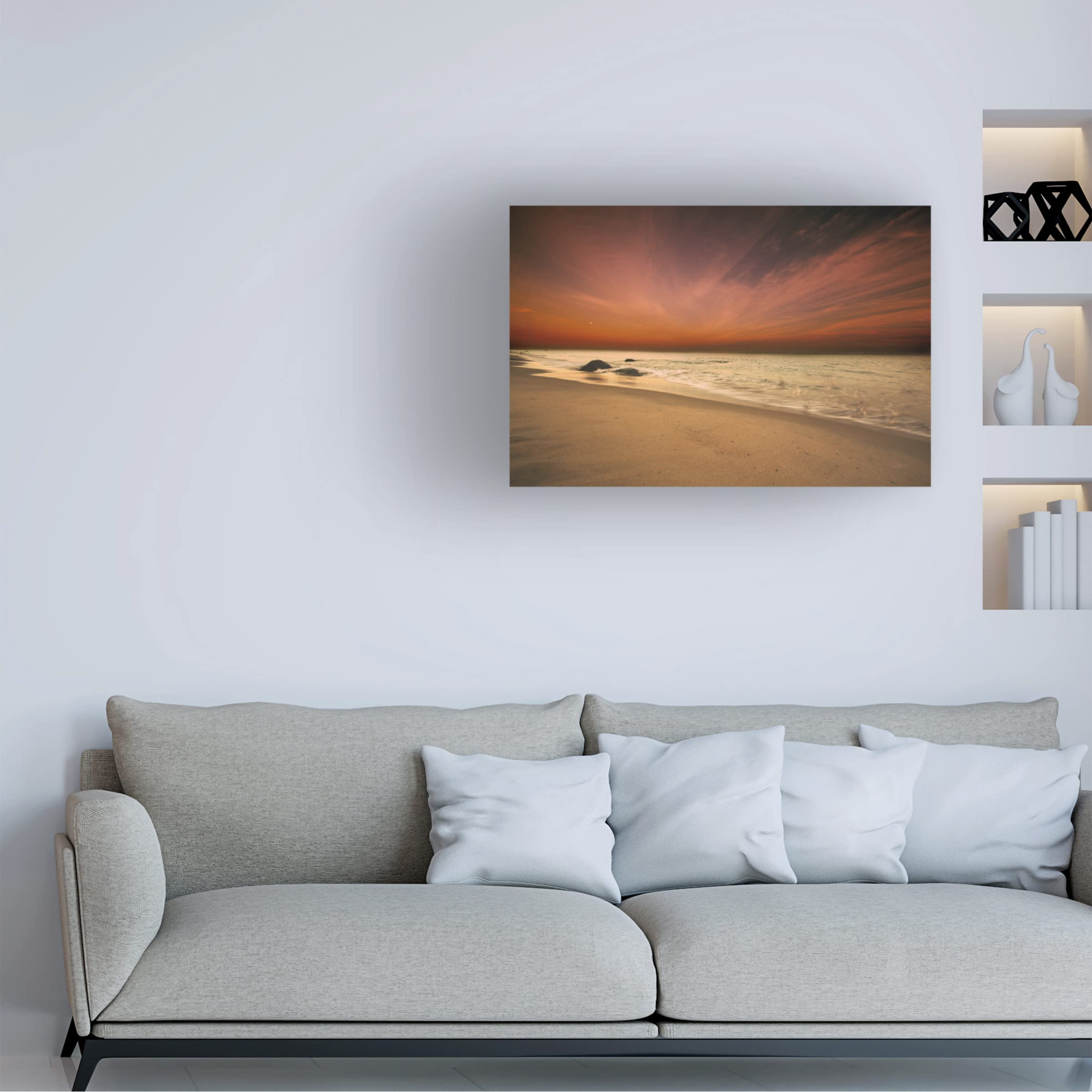 Trademark Fine Art 'Marthas Vineyard Beach III' by Aledanda - 16x24 Canvas Wall Art Print - Coastal Home Decor for Living Room, Bedroom & Office