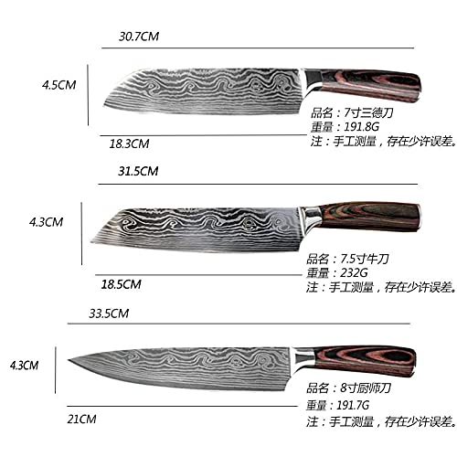 Premium Damascus Steel Japanese Chef Knife Set - 2-Piece Santoku & Utility Knives for Professional Cooking, Meat Slicing & Vegetable Chopping | Razor Sharp Laser-Cut Kitchen Knives | Perfect Gift for Home Chefs & Cooking Enthusiasts