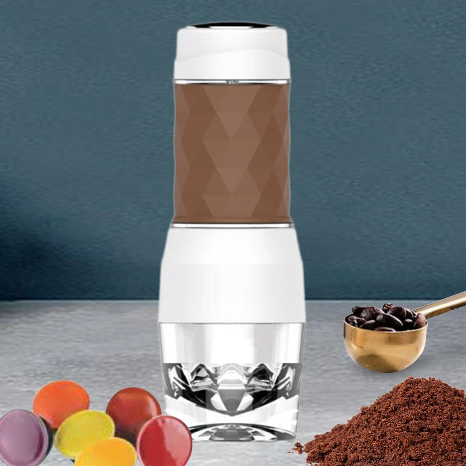 Premium Hand Press Coffee Maker - Portable French Press for Coffee & Tea - Ideal Travel, Camping, Office & Home Use - Great Gift for Coffee Lovers - Brown