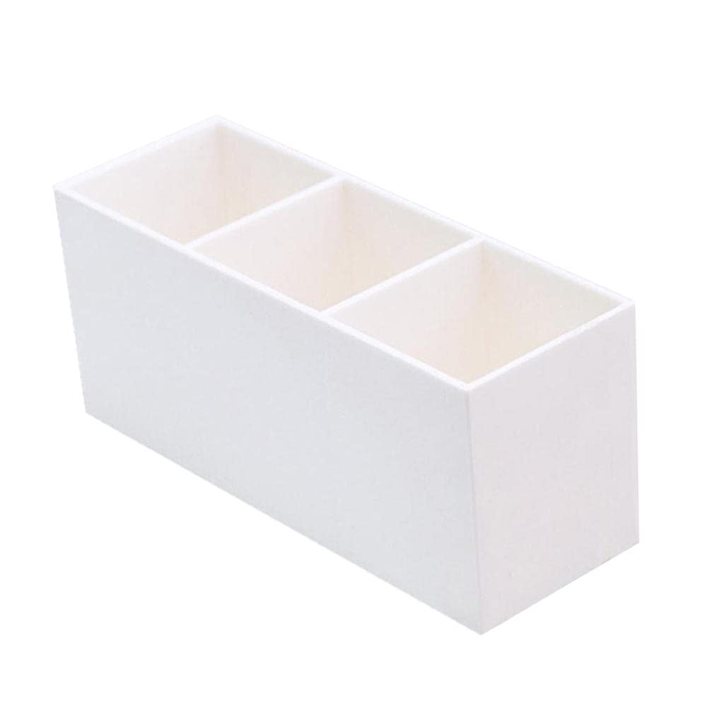 Colcolo Clear Acrylic Pen Holder & Makeup Organizer - Sleek White Desktop Storage for Office Supplies, Cosmetics, and Jewelry | Perfect for Home, Office, and Vanity Organization