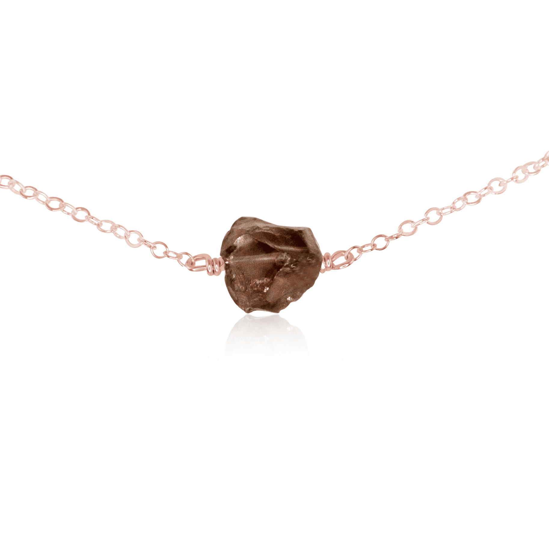 Natural Raw Smoky Quartz Crystal Nugget Choker Necklace - Handmade Bohemian Jewelry for Women, Spiritual Healing & Everyday Fashion