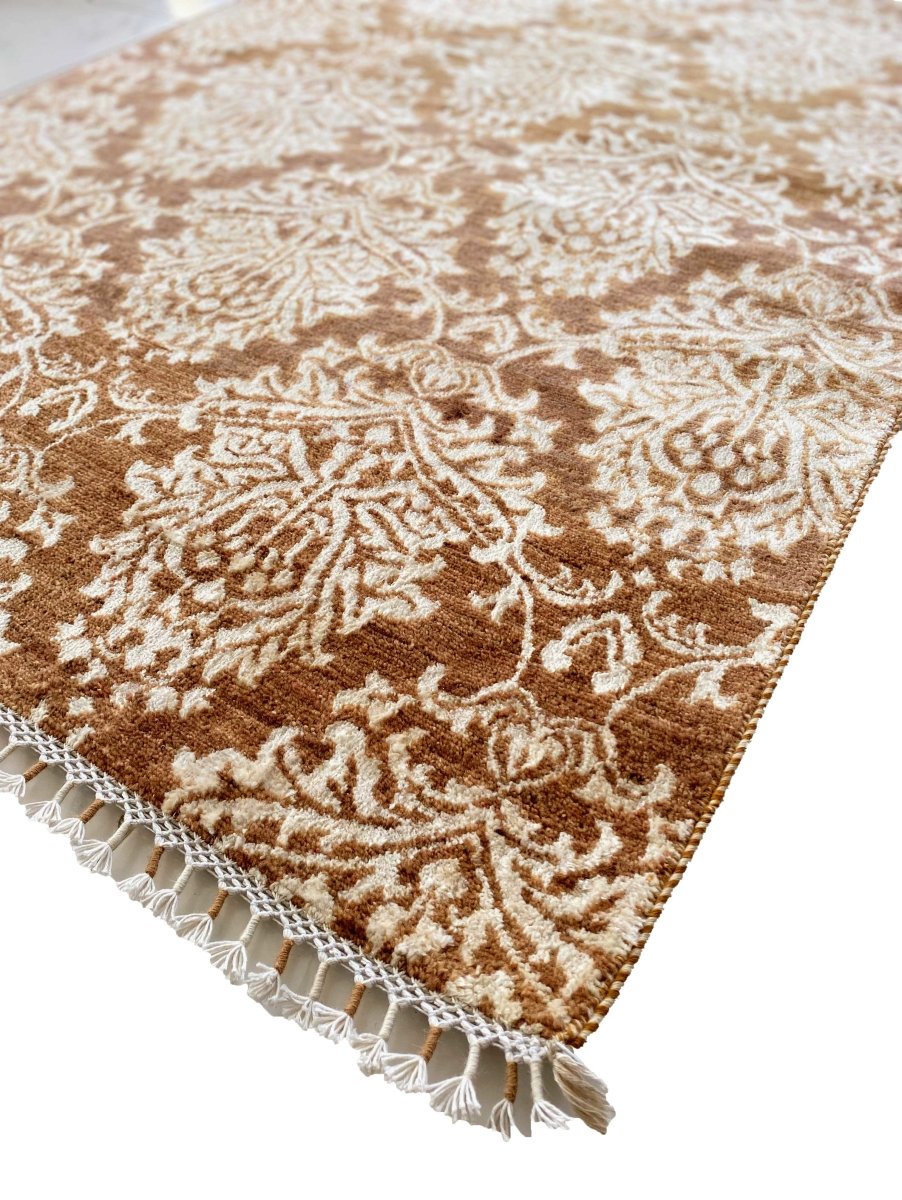 Handmade Pakistani Chobi Wool Rug 6.4x4.1ft - Traditional Transitional Design - Perfect for Living Room, Bedroom & Office Decor