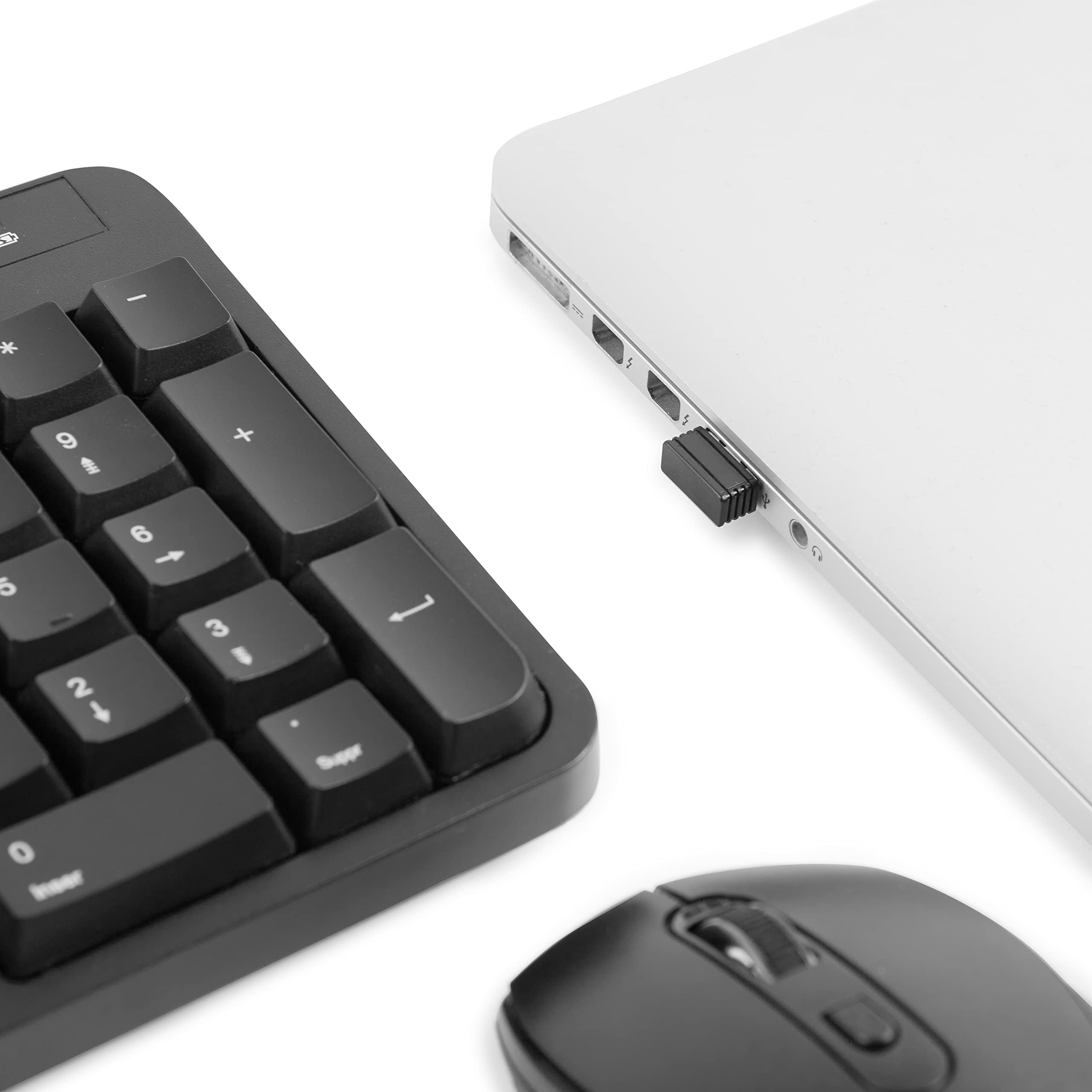 Amazon Basics Ergonomic Wireless Keyboard and Mouse Combo - 2.4GHz USB for PC & Laptop - Right-Handed Design (Black) | Perfect for Office Work, Gaming & Long Typing Sessions
