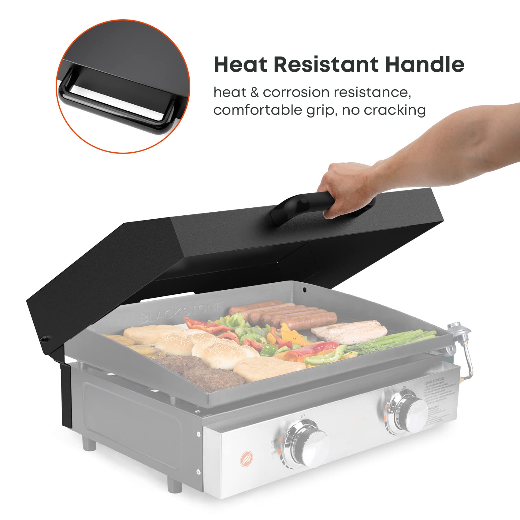 Stanbroil 22-Inch Hard Cover Hood for Blackstone Griddle - Heavy Duty Griddle Hood with Rear Grease Management - Perfect for Outdoor Cooking, Camping, and Backyard BBQs