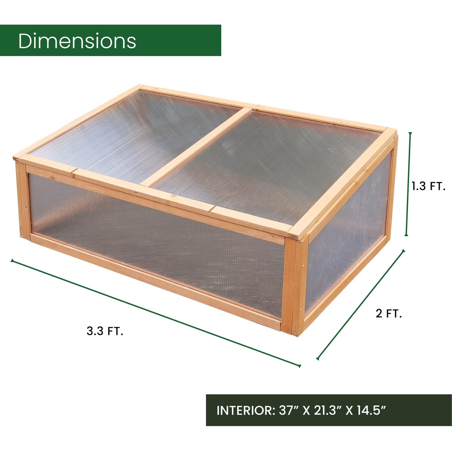 **Hanover 39-inch Portable Greenhouse Cold Frame with Top Opening - Red Cedar Wood Frames, Mini Outdoor/Indoor Greenhouse for Plants - Perfect for Sunroom, Patio, Deck, Porch, Garden & Backyard Gardening**