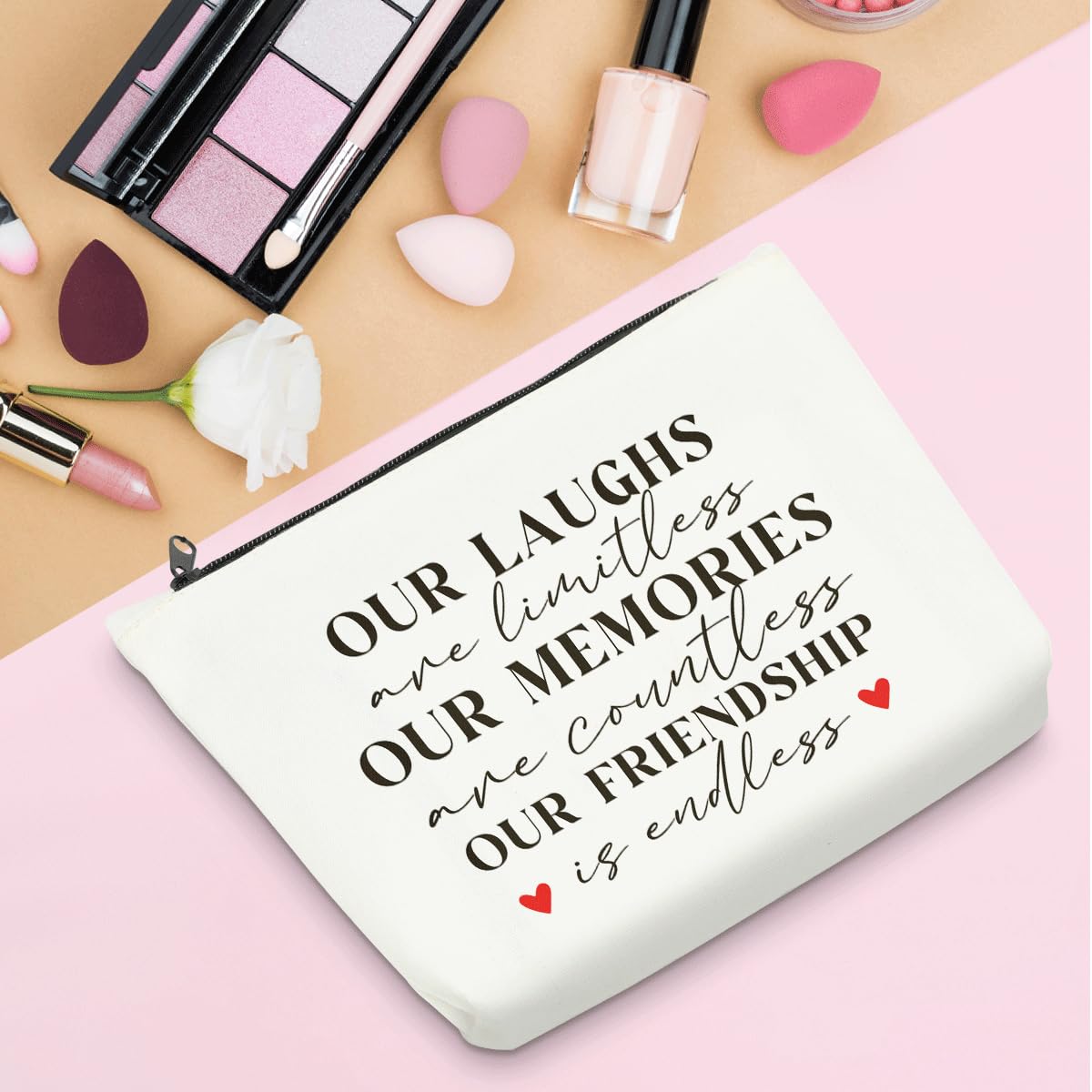 Best Friend Gifts for Women - Cute Makeup Bag for Besties, Birthday & Mother's Day Presents - Perfect Cosmetic Pouch for Travel, Gym & Everyday Use