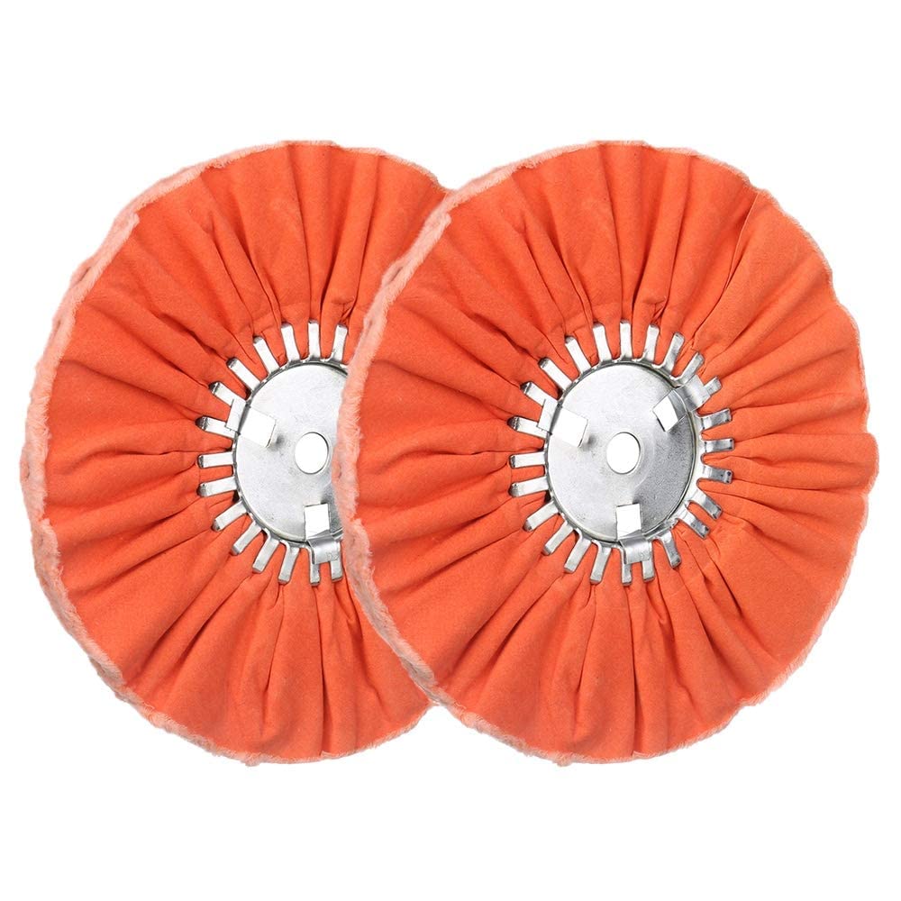 FANXIANG 10-Inch Orange Airway Buffing Wheel for Angle Grinder - 5/8-Inch Arbor Hole, 16-Ply Medium Aluminum Oxide Abrasive Wheel (2-Pack) - Perfect for Metal Polishing, Wood Sanding & Surface Finishing