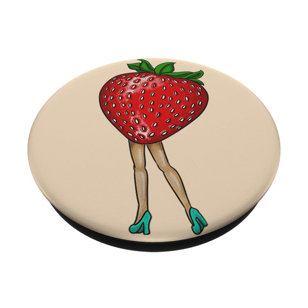 Funny Strawberry Legs PopSockets Swappable PopGrip - Cute Fruit Lover Gift for Women, Girls, Teens | Perfect for Phones, Tablets, Laptops & Everyday Use