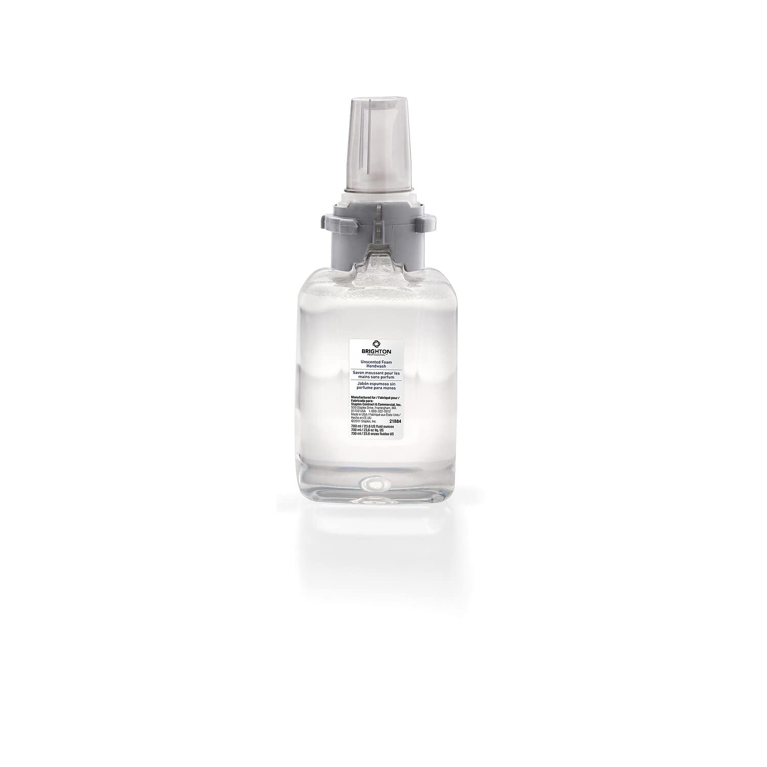 Brighton Professional 370136 Clear & Mild Foaming Hand Soap Refill - Antibacterial, Fragrance-Free for Sensitive Skin - Ideal for Restaurants, Hospitals, and Office Use