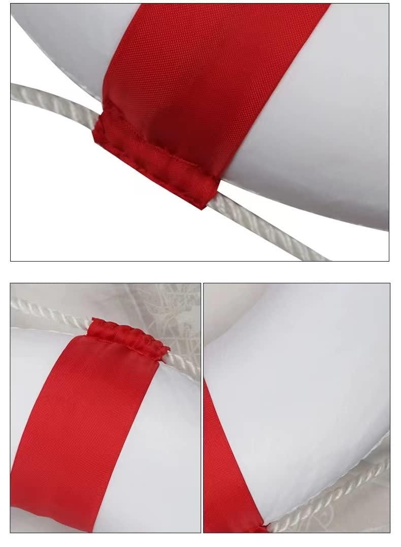 Life Ring Pool Safety Ring - 52cm/20.5inch Swim Foam Ring Buoy with Perimeter Rope for Swimming Pool, Beach, Lake, and Emergency Rescue