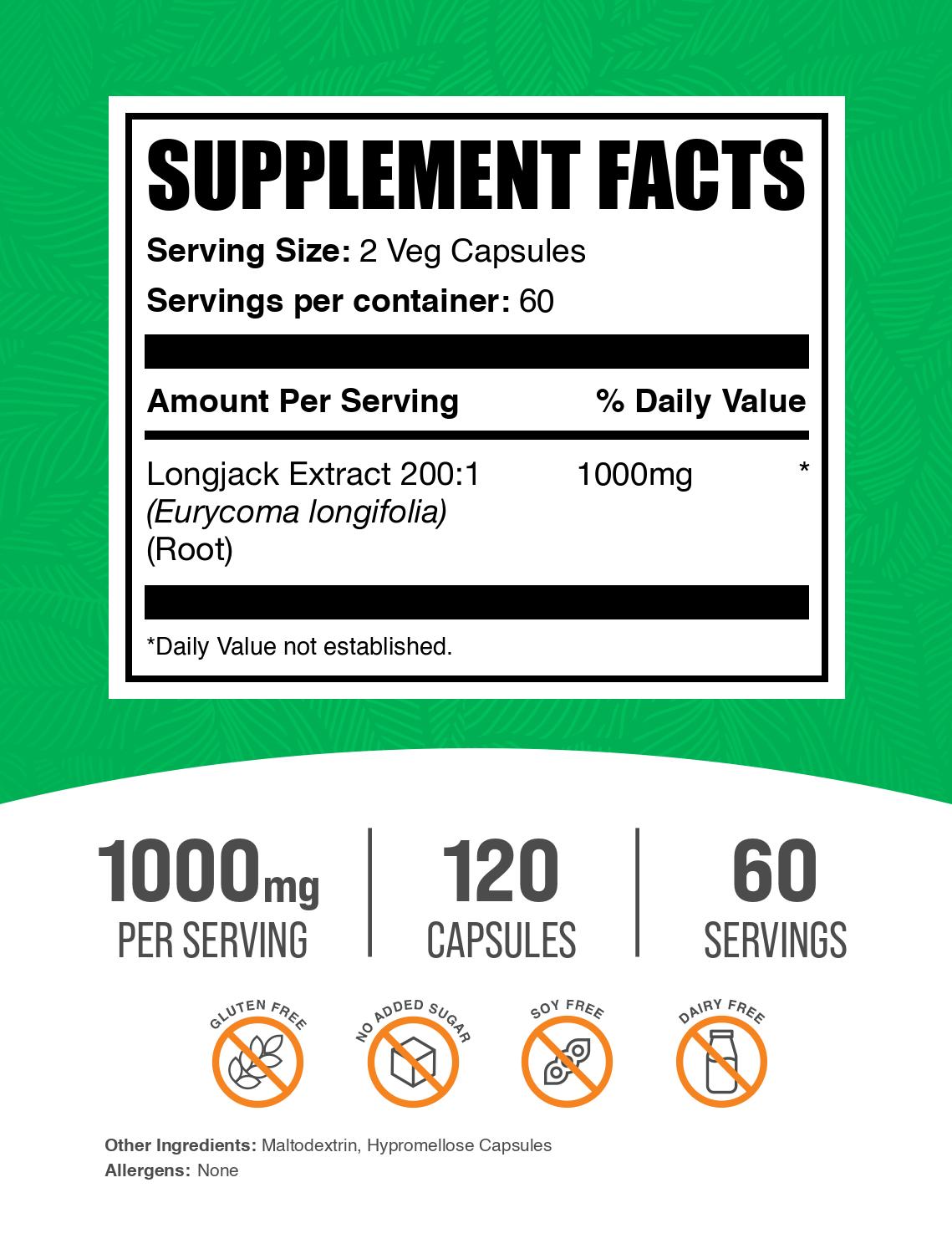 Premium Longjack Extract (Tongkat Ali) Capsules - 500mg Natural Energy & Vitality Supplement for Men - Supports Testosterone, Muscle Growth & Stress Relief - Perfect for Workout, Fitness & Daily Performance Boost
