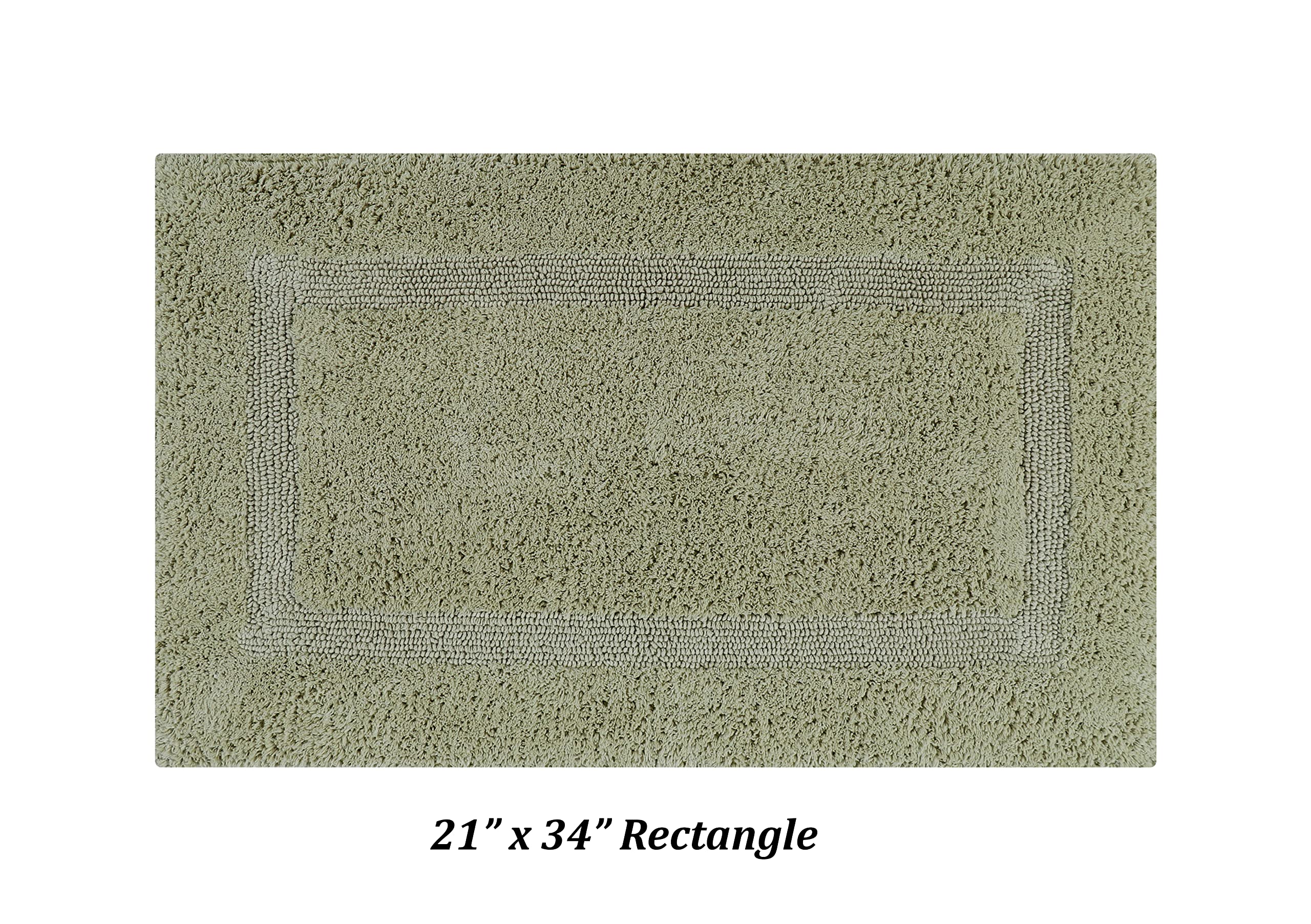 Better Trends 5-Piece Bathroom Rug Set - Sage Green Cotton Reversible Absorbent Bath Mats with Contour & Runner, Machine Washable for Bathroom Floor Decor - Perfect for Bathtub, Toilet Base & Modern Home Bathroom Design