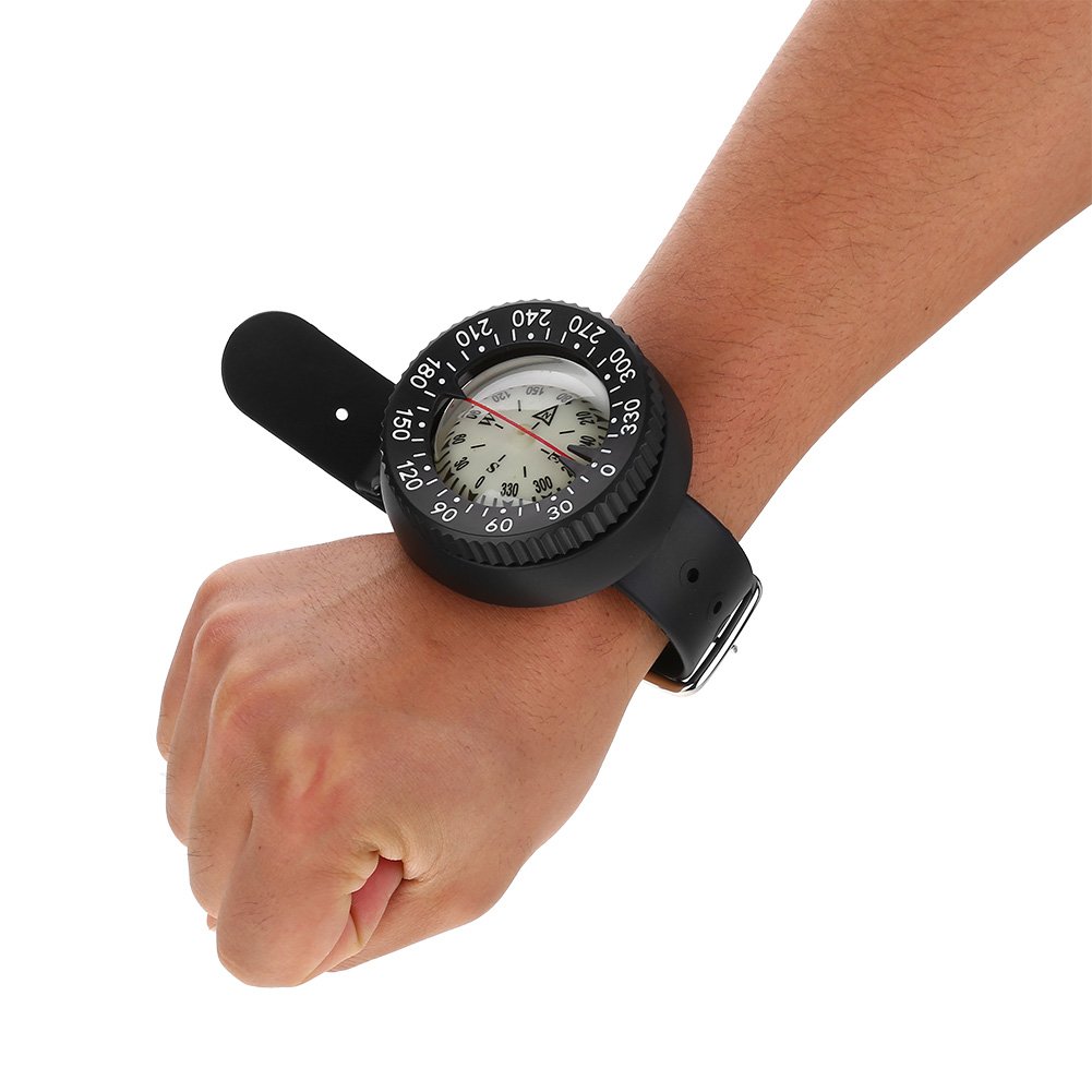 Waterproof Wrist Compass for Diving, Snorkeling, Kayaking, Canoeing, Hiking & Camping - Mini Survival Wristband Compass for Outdoor Adventures & Marine Navigation