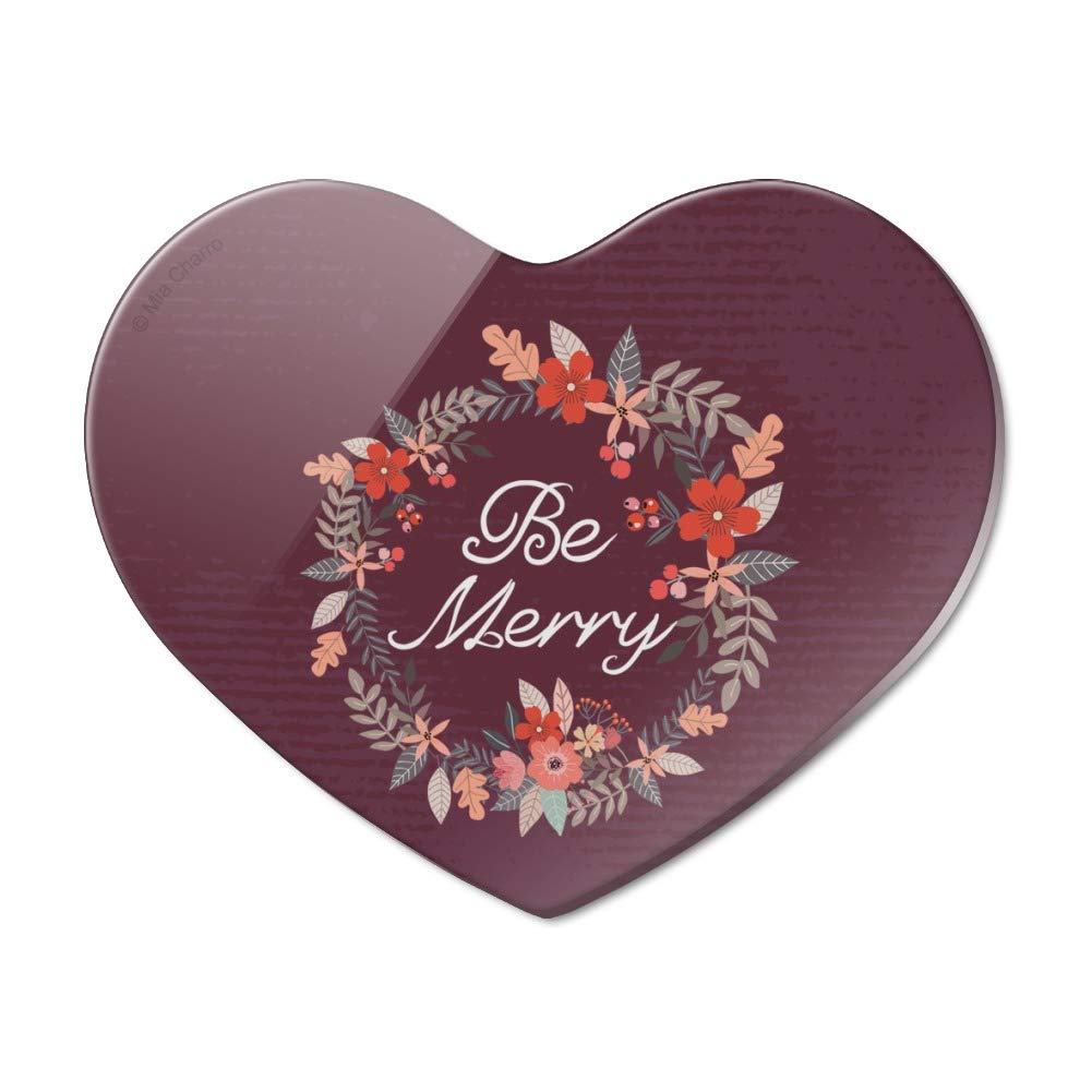 Festive Christmas Wreath Heart Acrylic Fridge Magnet - Holiday Decor for Refrigerator, Office, Home & Gifts - Perfect for Christmas Decorations, Party Favors and Seasonal Cheer