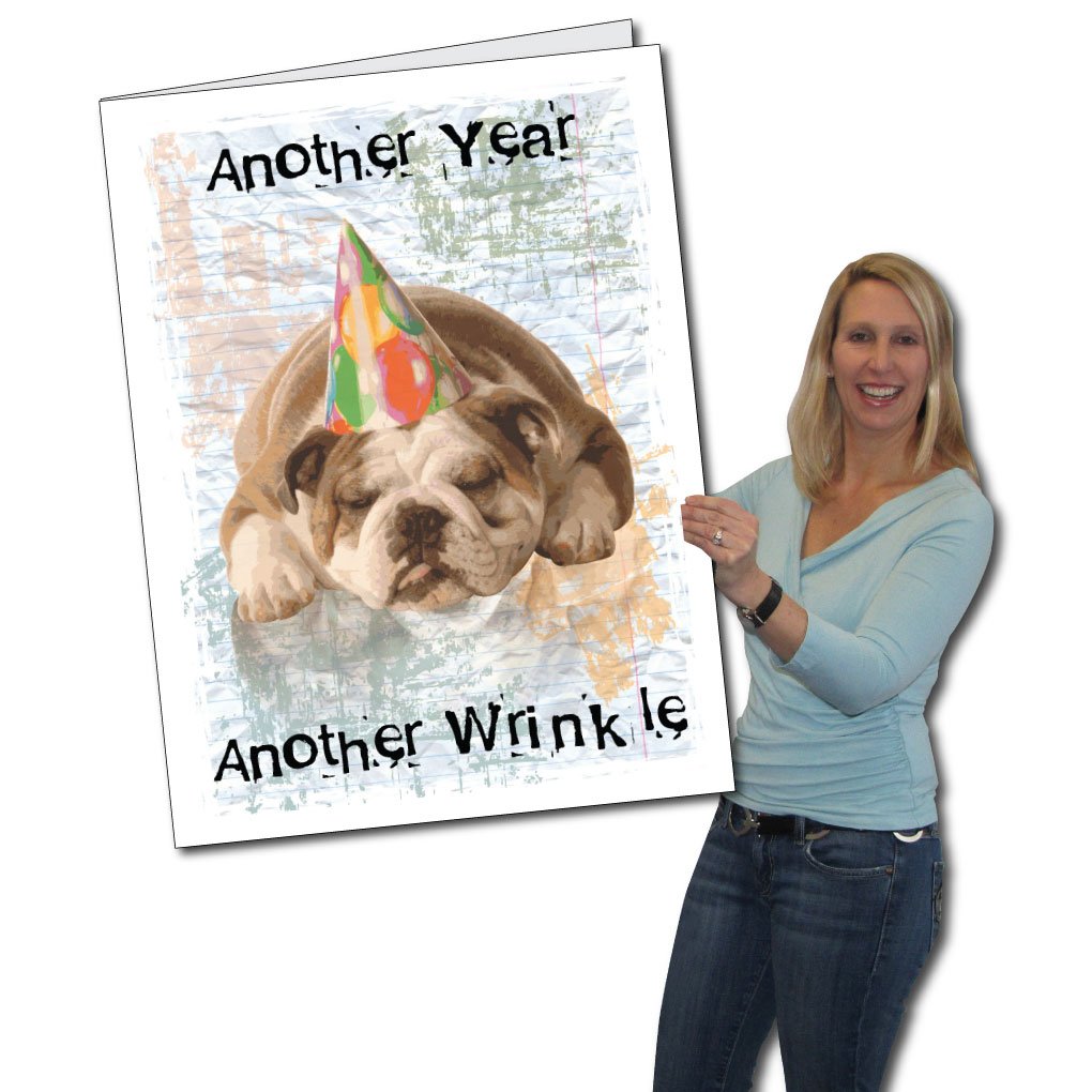 VictoryStore Jumbo Greeting Cards: 2 Feet x 3 Feet Giant Birthday Card (Dog in Party Hat) with Envelope - Perfect for Surprise Parties, Milestone Celebrations & Unique Gifts