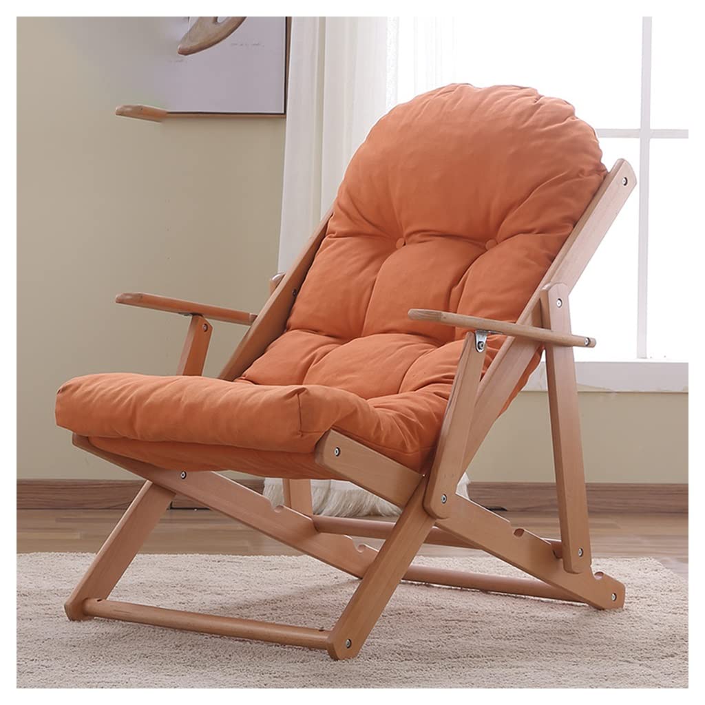 Modern Zero Gravity Chaise Lounge Chair - Indoor/Outdoor Reclining Patio Lounger with Cushion, Portable Folding Leisure Sofa for Living Room, Bedroom, Lawn & Backyard (Orange) - Perfect for Relaxing, Sunbathing & Reading