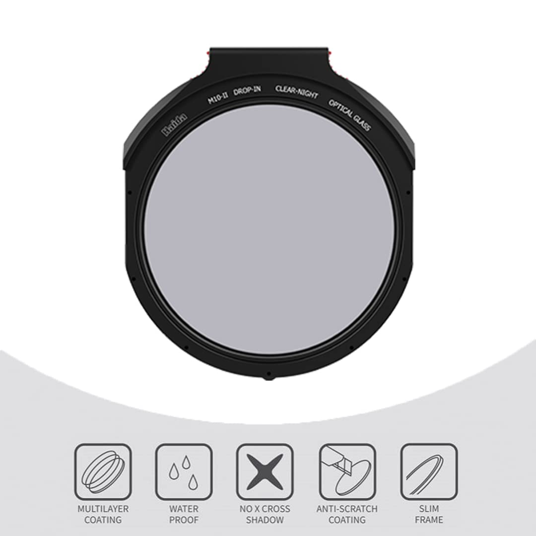 Haida M10-II Drop-in Nano-Coating Clear Night Filter for DSLR Cameras - Reduces Glare & Enhances Night Photography - Perfect for Astrophotography, Cityscapes & Low Light Shooting