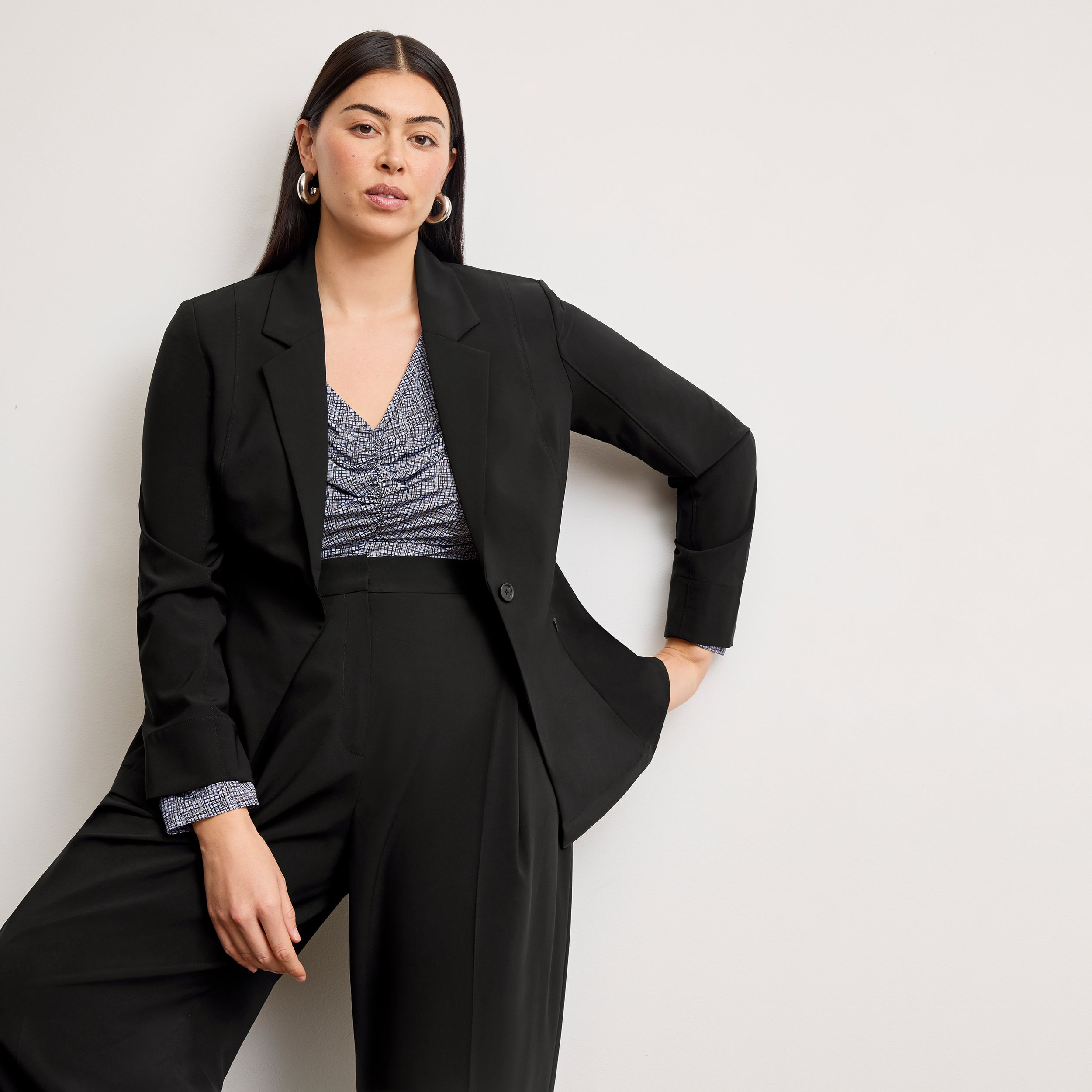 Rina Sculptural High-Waisted Pants - OrigamiTech Pleated Trousers in Black for Women | Office Wear & Evening Outfits