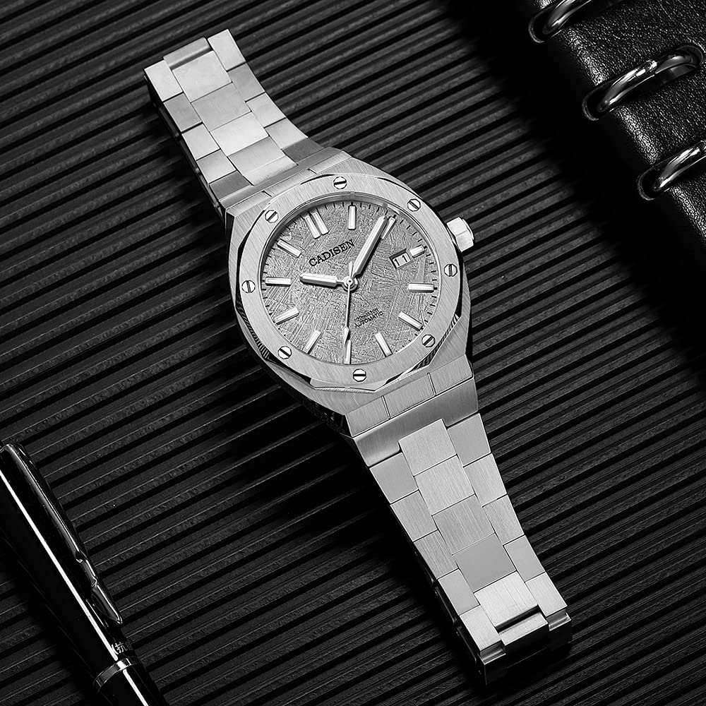 CADISEN Men's Automatic Watch with NH35 Movement - Waterproof Sapphire Crystal - Casual & Business Dress Watch for Men - Perfect for Office, Formal Events & Everyday Wear