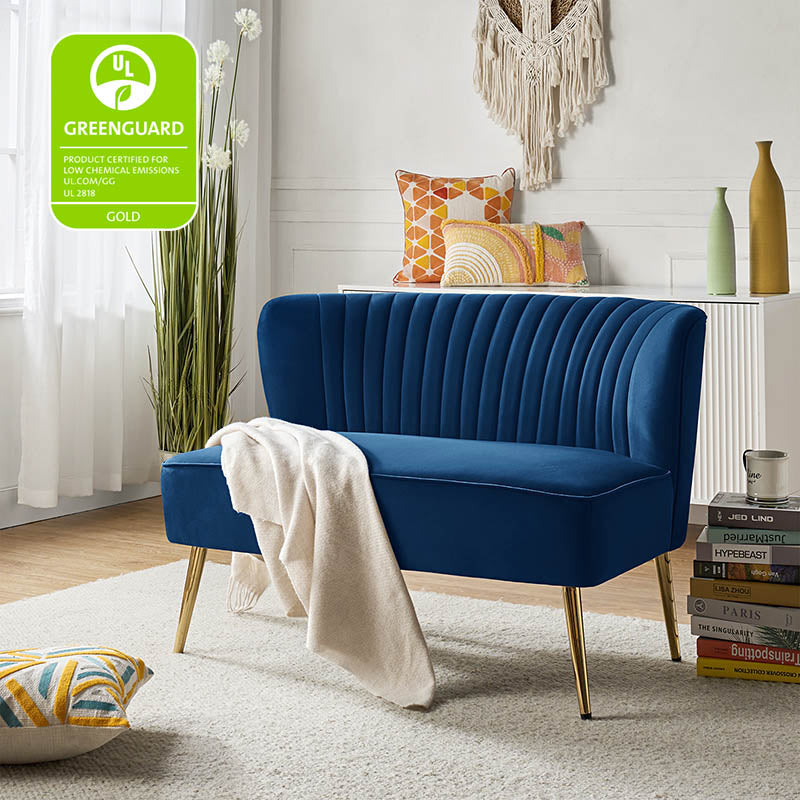 Bariana Velvet Loveseat - Soft & Luxurious Small Couch for Living Room, Bedroom, or Office - Perfect for Cozy Seating & Home Decor